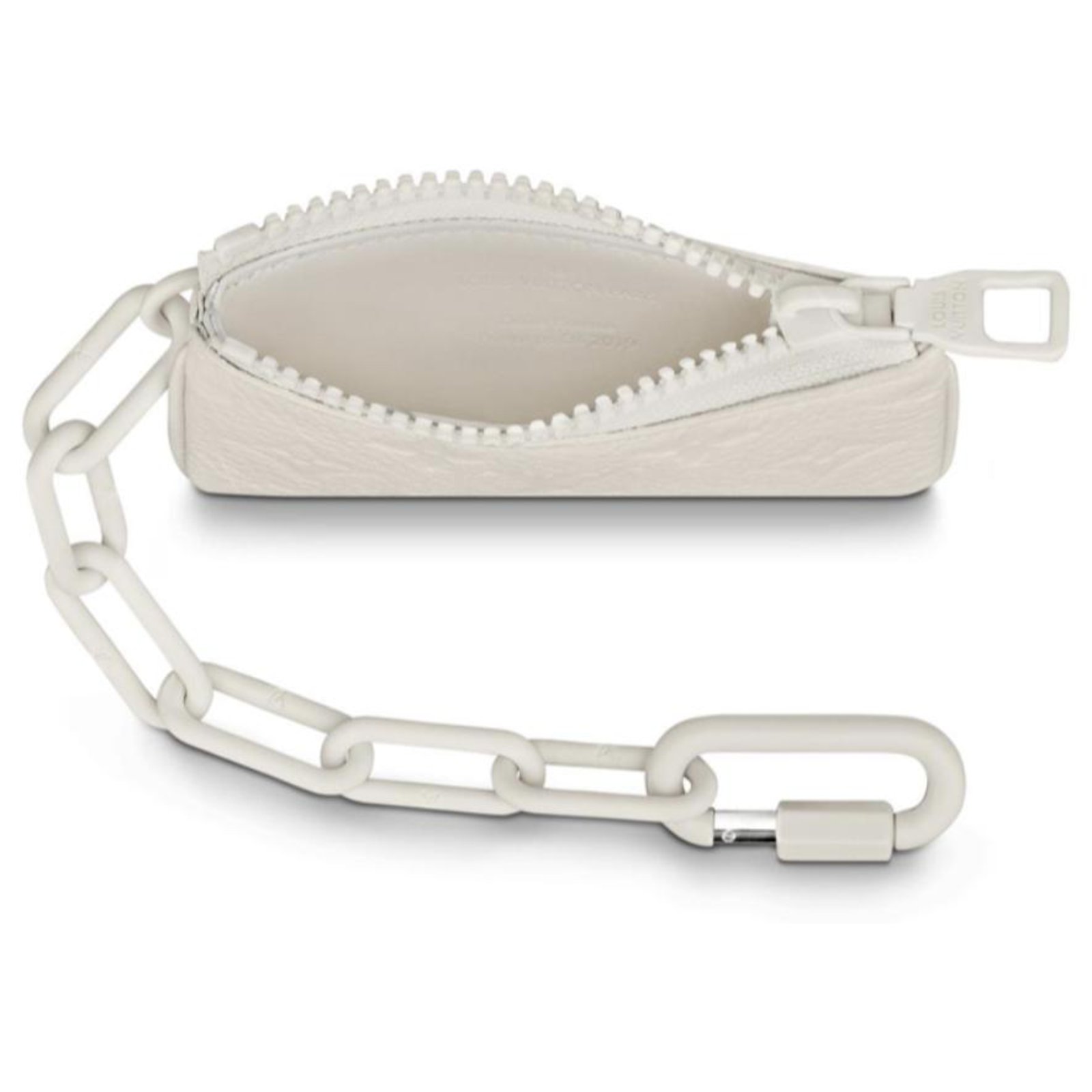Leather key ring Louis Vuitton White in Leather - 36091444