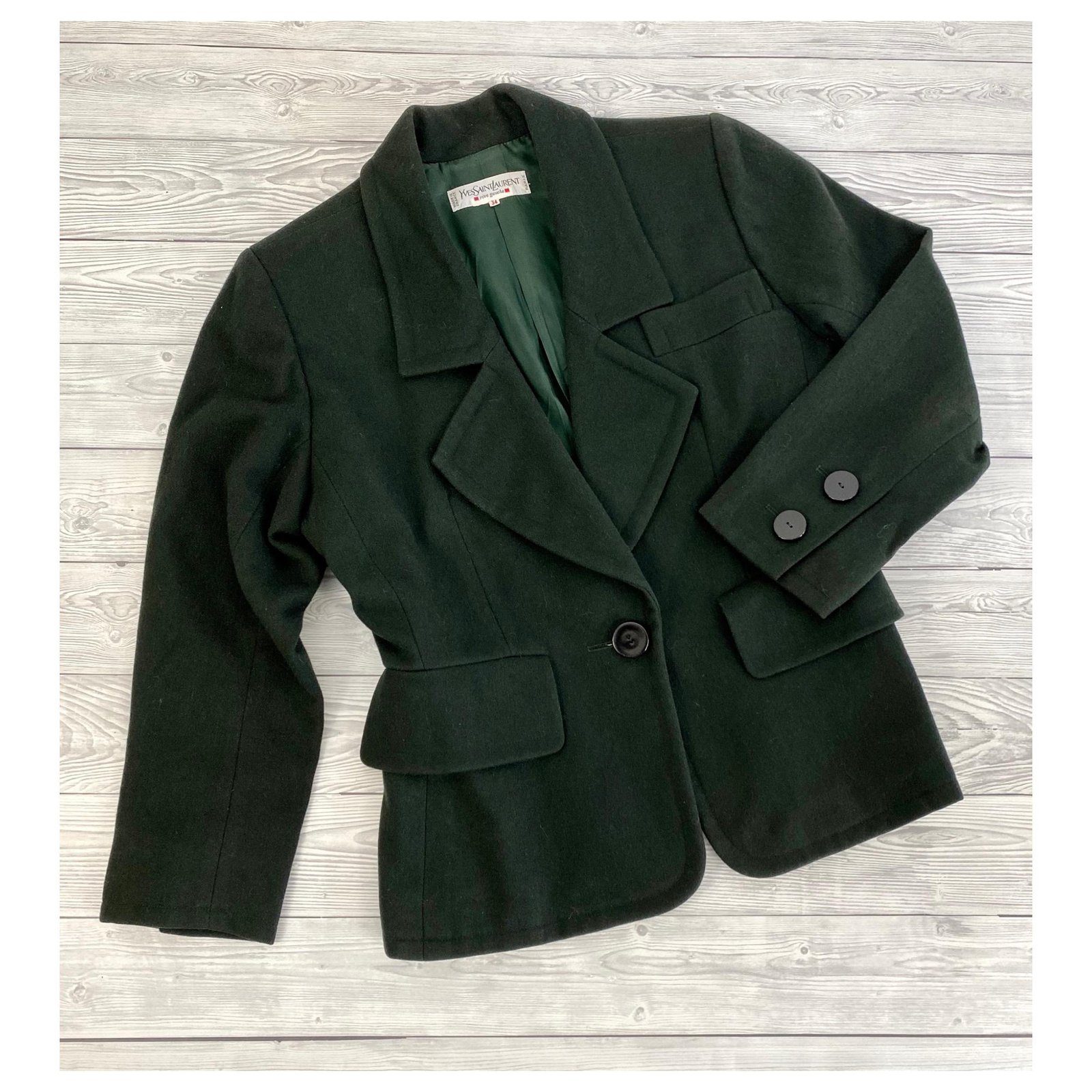 Yves Saint Laurent wool blazer jacket Dark green ref.171292 - Joli Closet