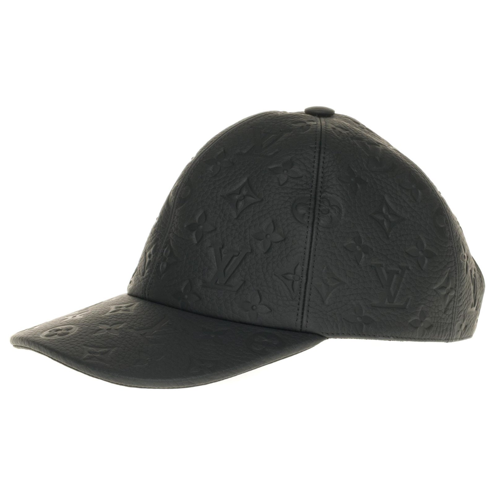 louis vuitton lv virgil negro impreso gorra de cuero gorra de béisbol