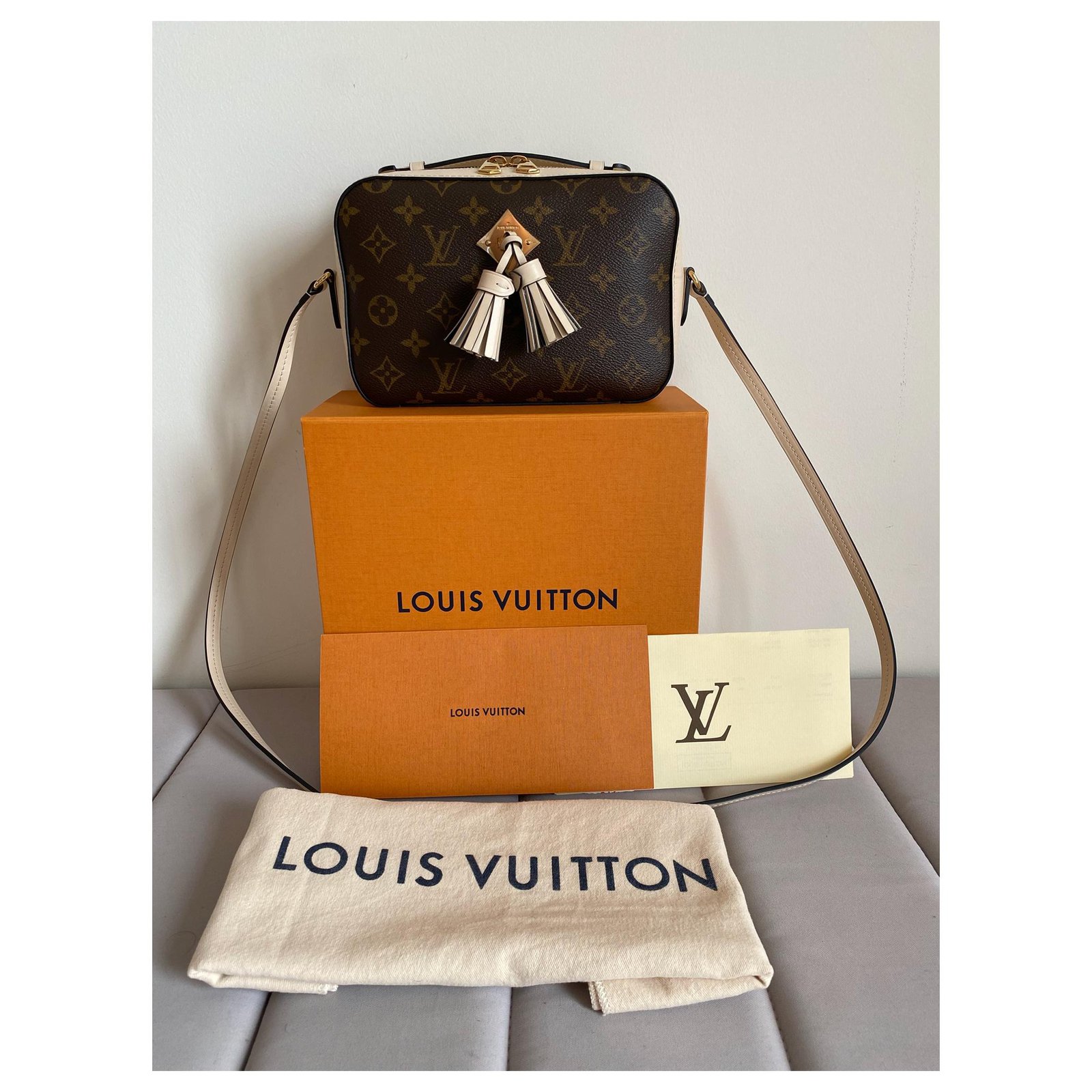 Louis Vuitton Handbags Brown Cream Leather ref.171554 - Joli Closet