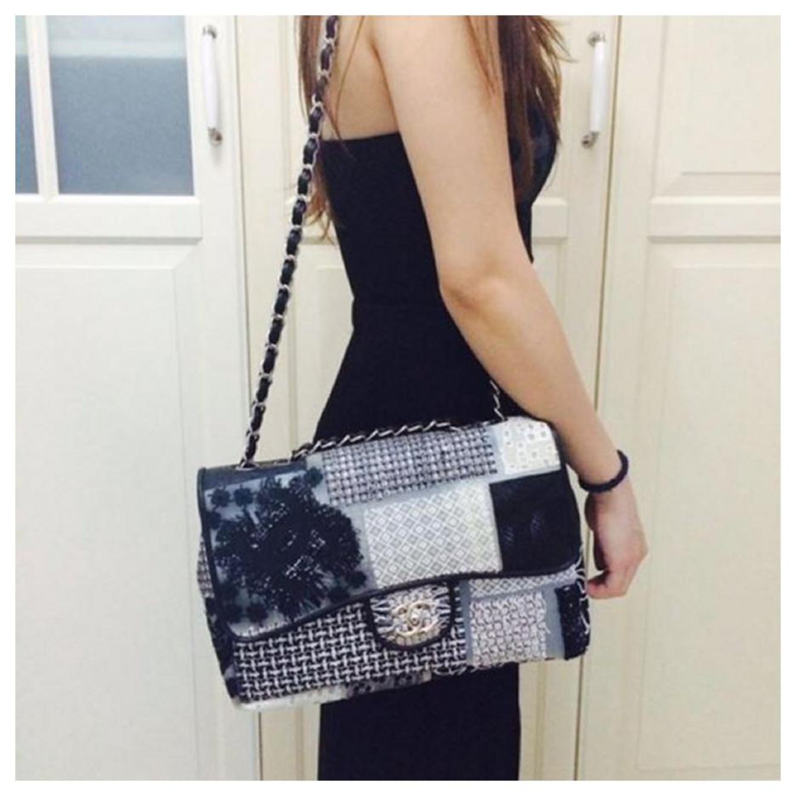 Timeless Chanel Classic Jumbo new in PVC patchwork, leather and tweed  Multiple colors Plastic ref.172103 - Joli Closet