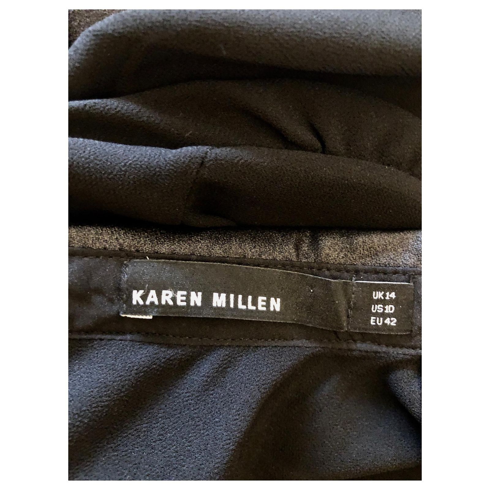Robe Cocktail Bustier Karen Millen Noire Taille 38 - Polyester Doublé, Style Gaine Soirée