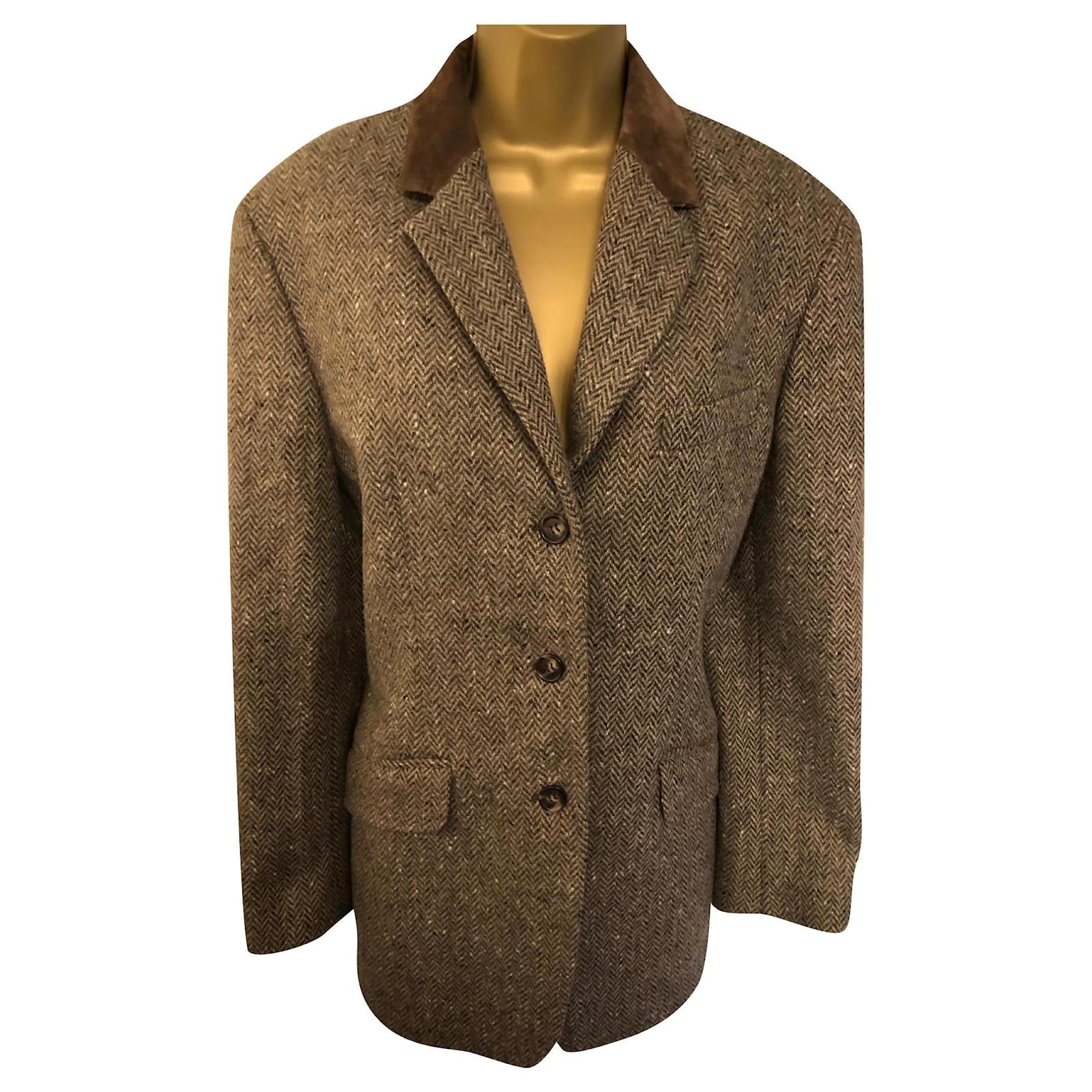 Veste Max Mara En Laine Gris Taille L (46) - Élégance Italienne