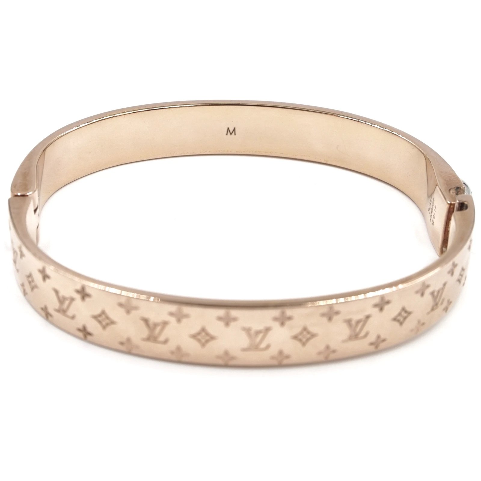 Bracelets Louis Vuitton Louis Vuitton Nanogram Size M Rose Gold Monogram Hardware Bangle Cuff ...