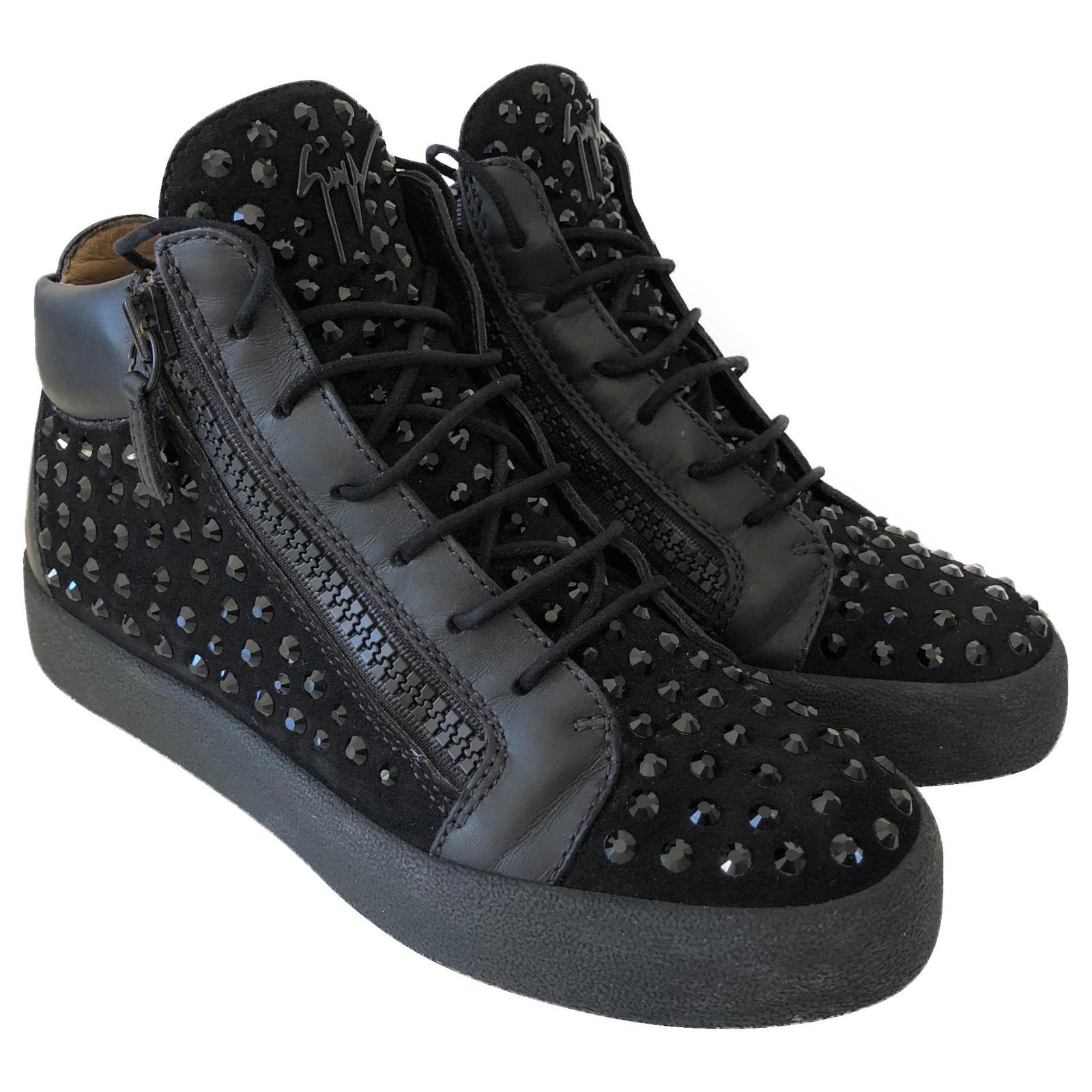 Giuseppe Zanotti sneakers Suede Noir ref.173142 - Joli Closet