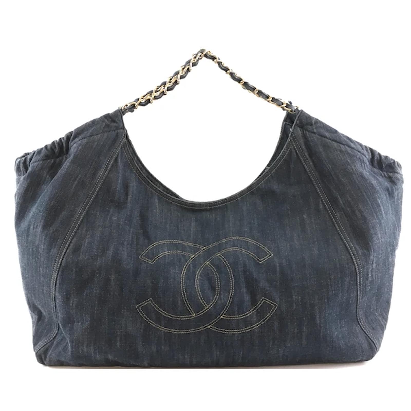 Sacs à main Chanel Chanel Coco Cabas Bag XL cabas en denim bleu géant