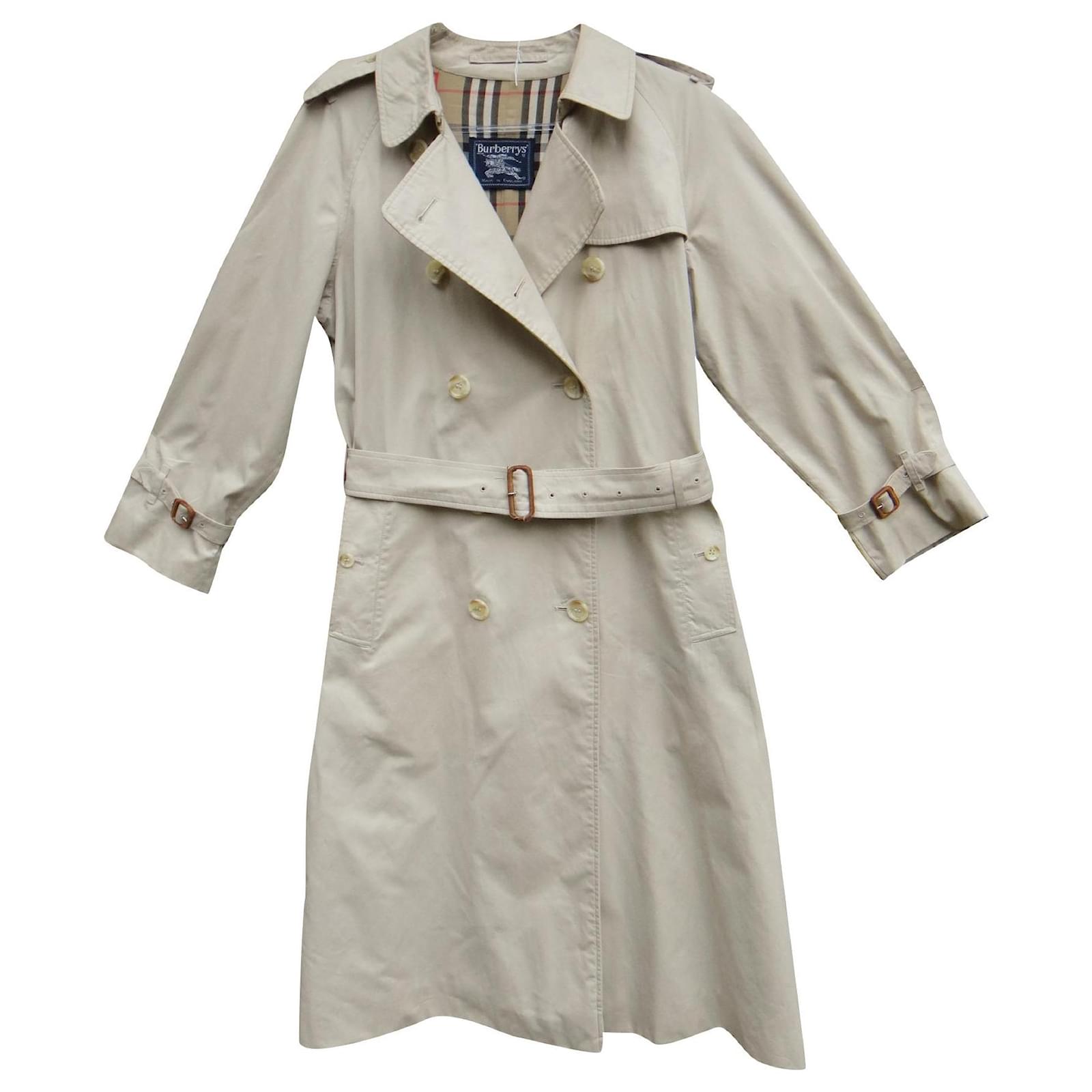 vintage Burberry women's trench coat 40 Beige Cotton Polyester ref