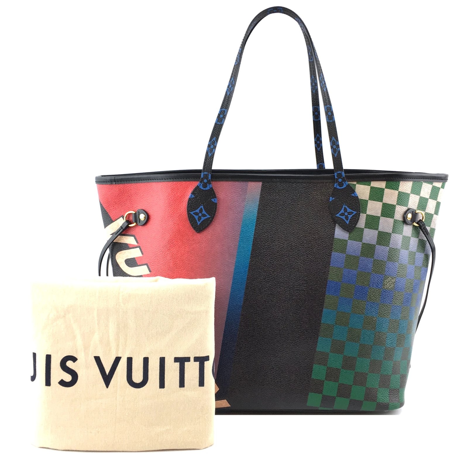 Sacs à main Louis Vuitton Toile Damier Louis Vuitton Neverfull Race MM Monogram Cuir Multicolore ...