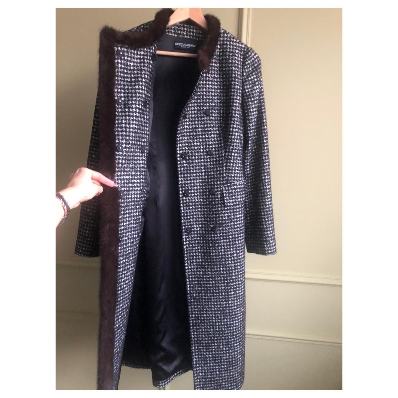 Dolce & Gabbana wool coat with mink trim Multiple colors ref.173765 ...