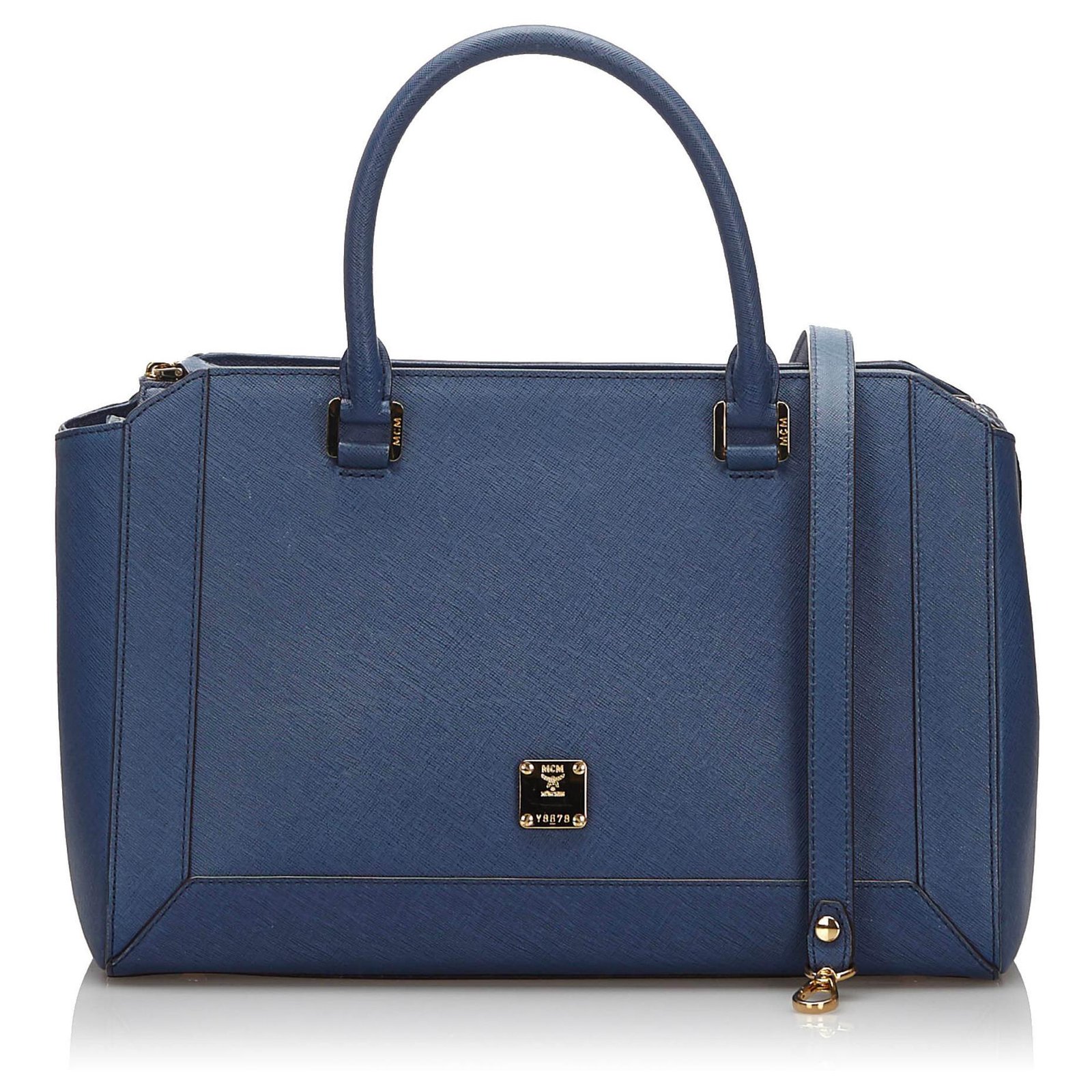 MCM Blue Leather Handbag ref.173877 - Joli Closet