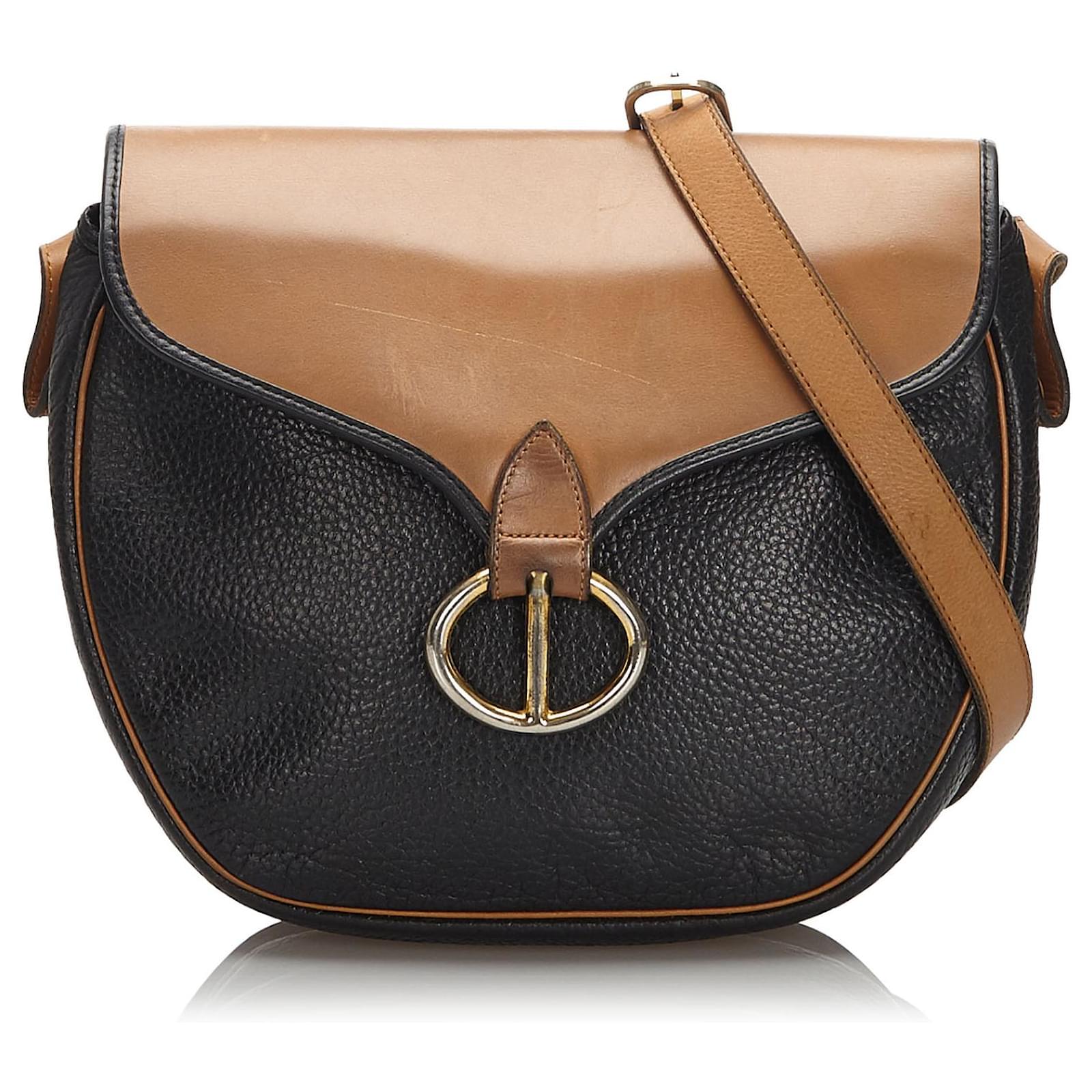 Dior Black Leather Crossbody Bag Brown ref.173880 Joli Closet
