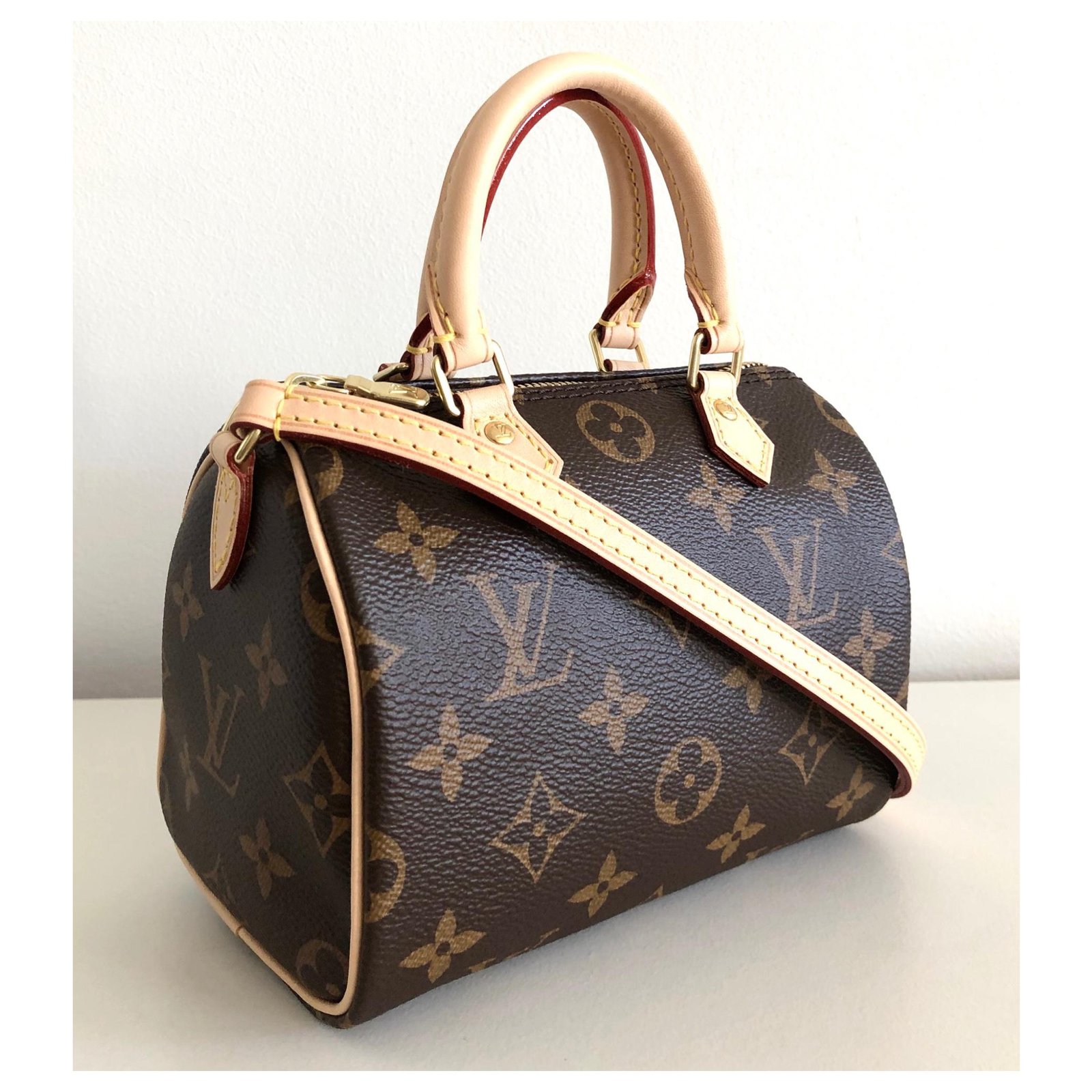 Nano noé cloth handbag Louis Vuitton Brown in Cloth - 36775990
