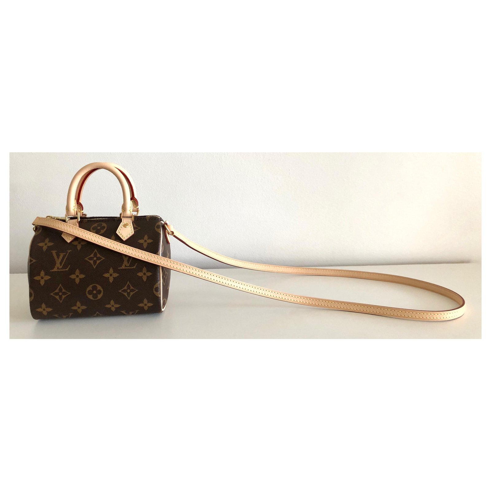 Speedy cloth mini bag Louis Vuitton Brown in Cloth - 22693138