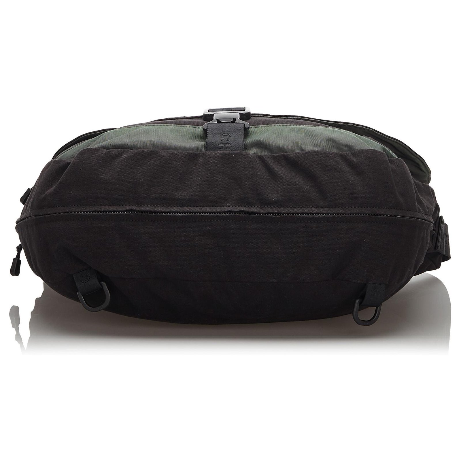 Chanel Black CC Canvas Sports Line Crossbody Bag Green Cloth Nylon Cloth  ref.174122 - Joli Closet