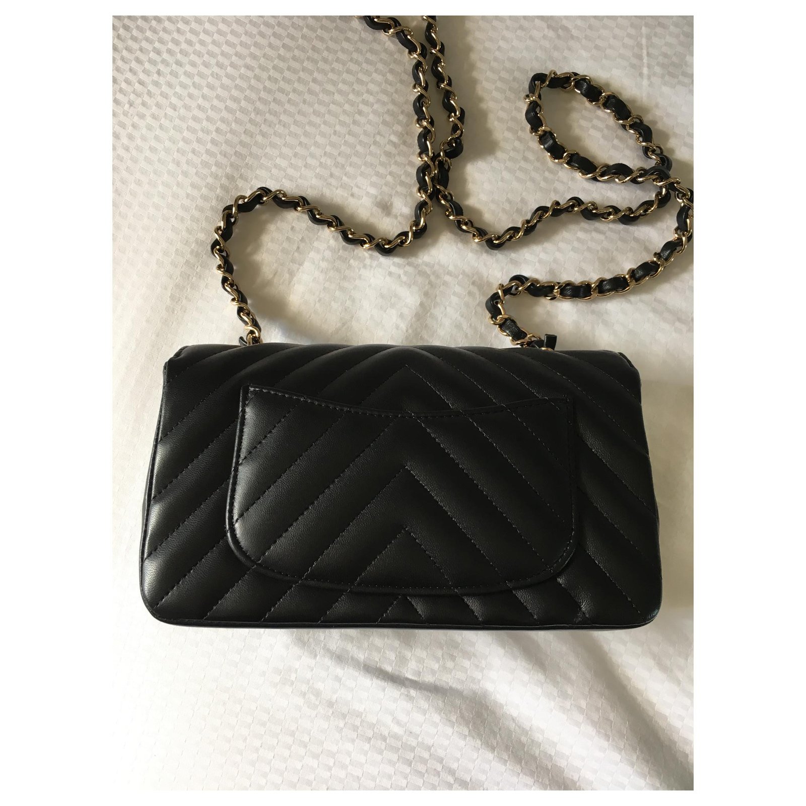 CHANEL Black Chevron Rectangle Mini Flap Bag LGHW - Timeless Luxuries