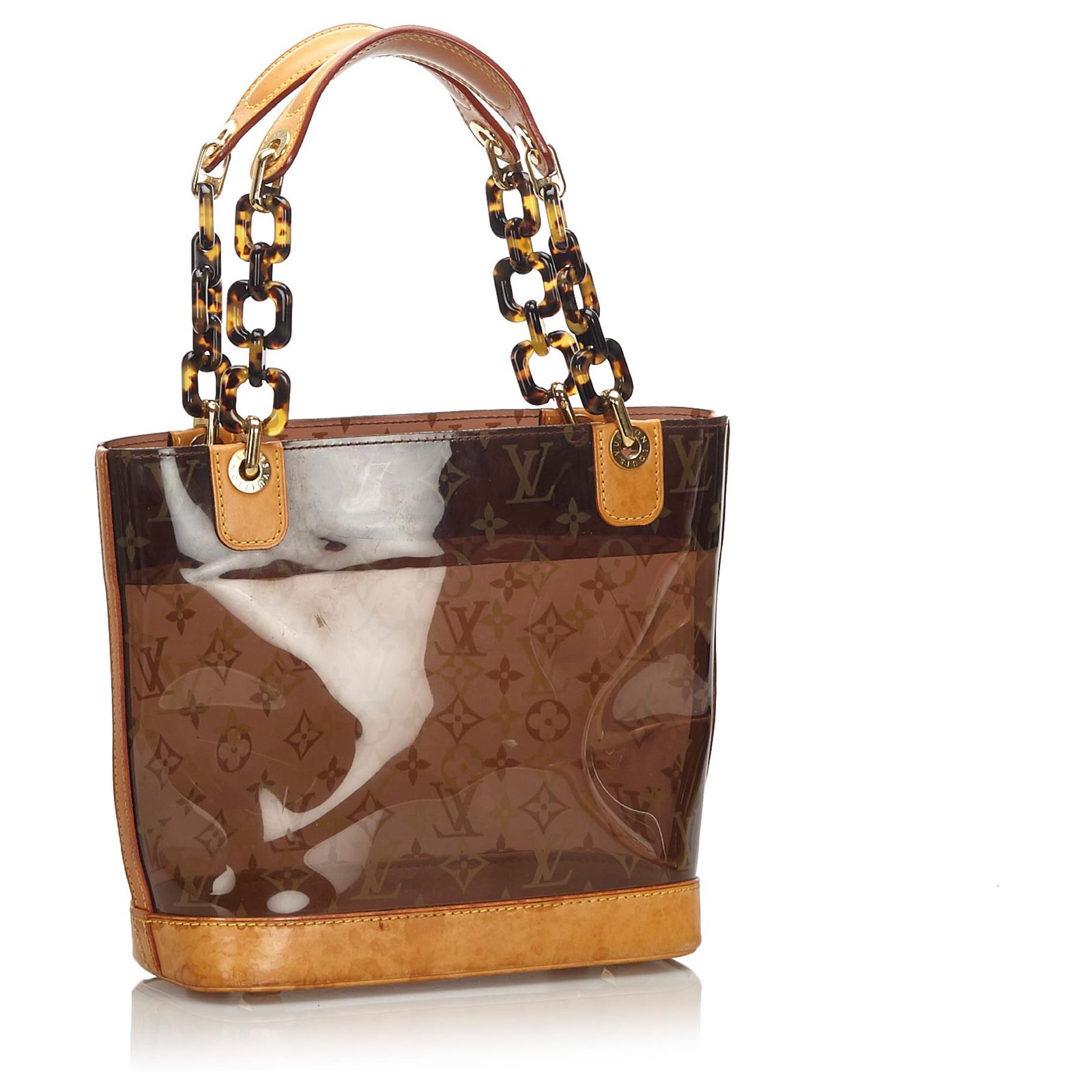 Louis Vuitton Clear Monogram Cabas Sac Ambre PM Tote Bag Leather ref.297388  - Joli Closet