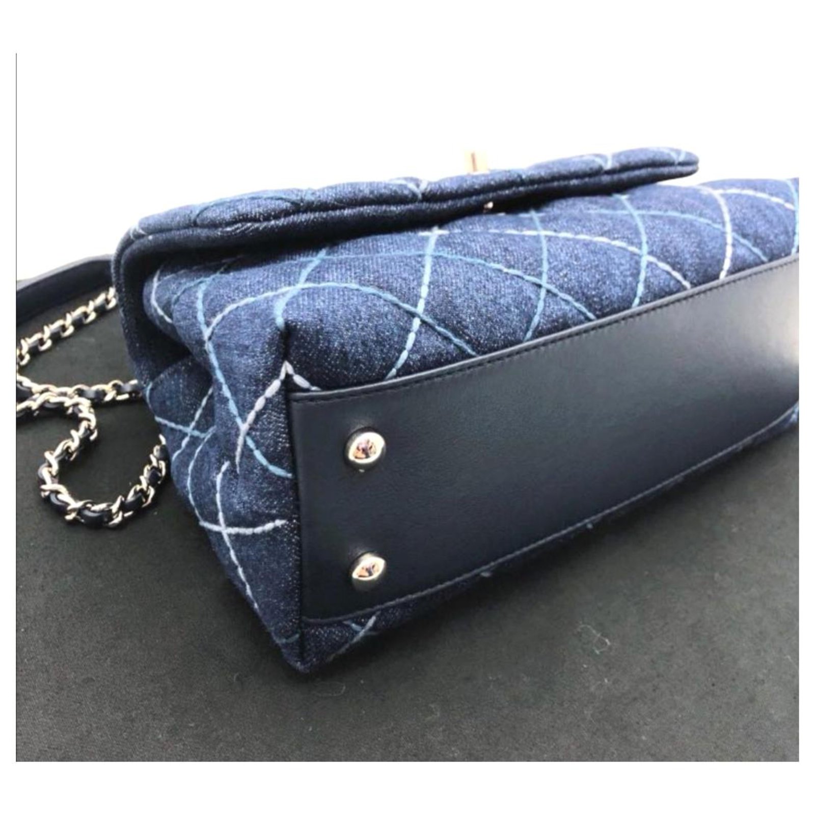 Chanel coco handle bag Blue Denim ref.174920