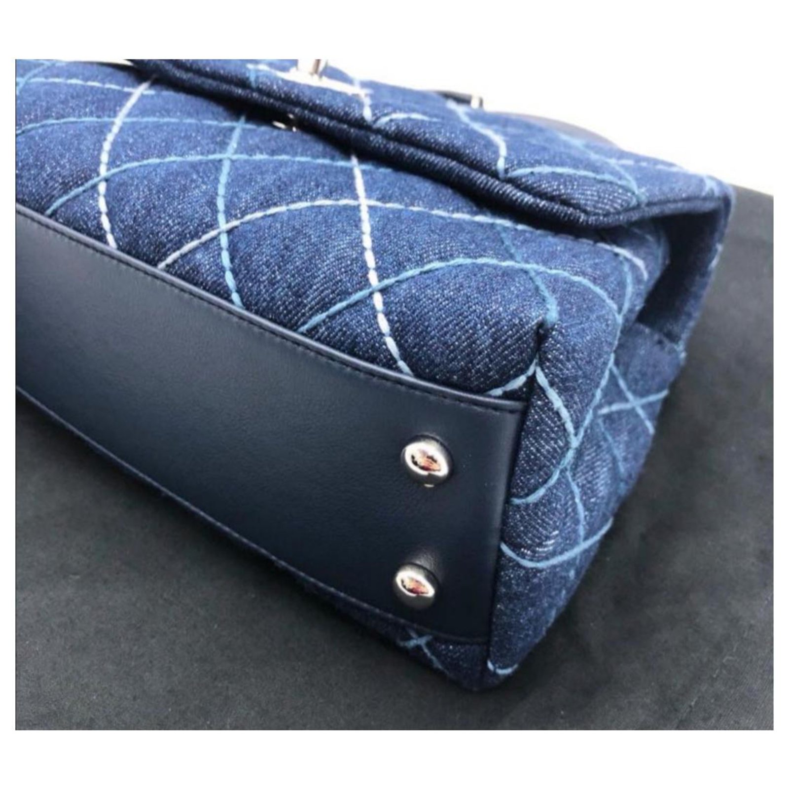 Chanel coco handle bag Blue Denim ref.174920