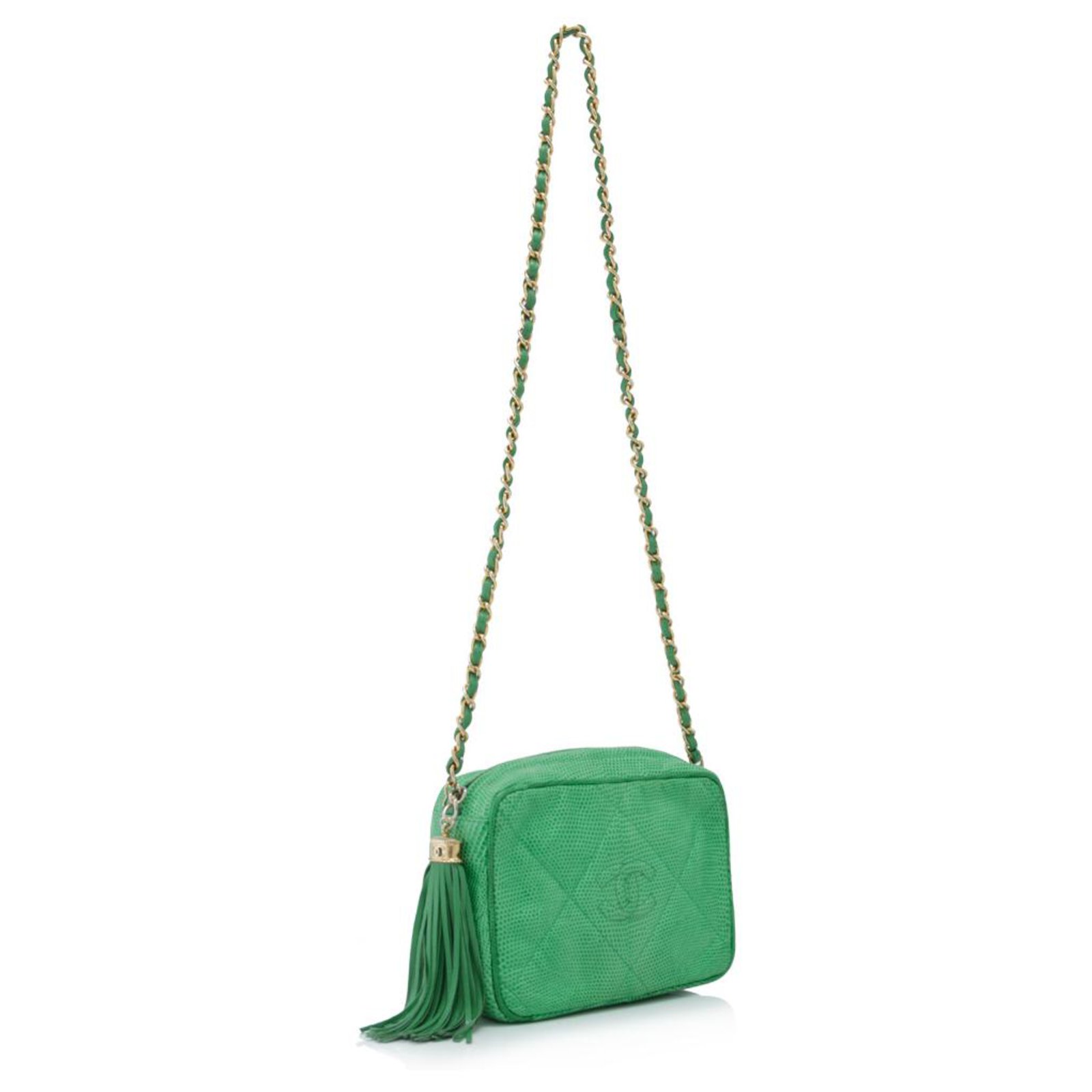 Chanel Green Calfskin Double Zip Camera Bag Q6B1OR3PGB000