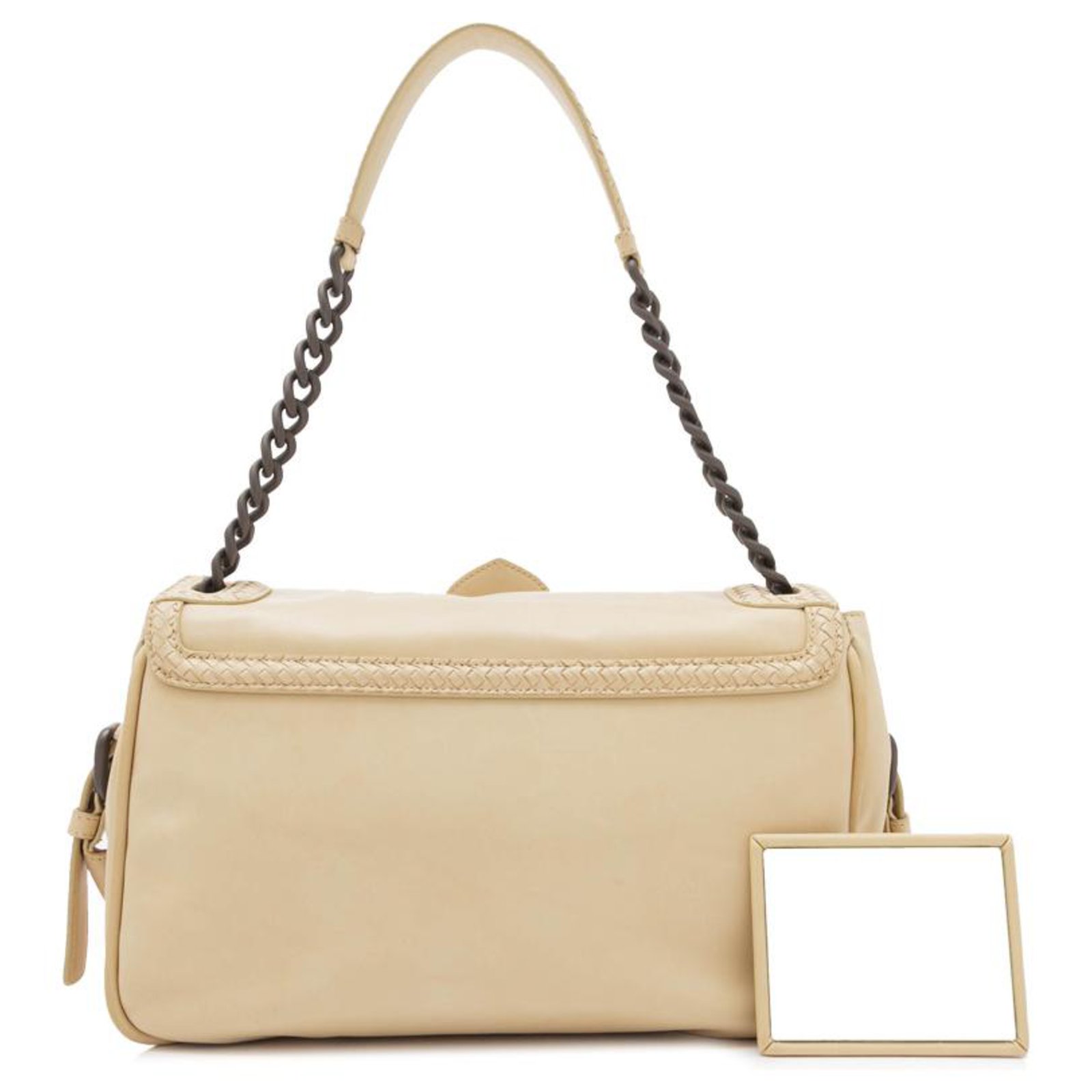 Bottega Veneta White Intrecciato Rialto Shoulder Bag Leather Pony-style ...