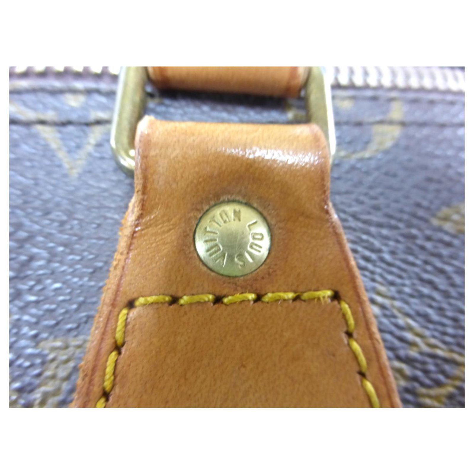Louis Vuitton LV speedy 35 monogram Brown Leather ref.330221