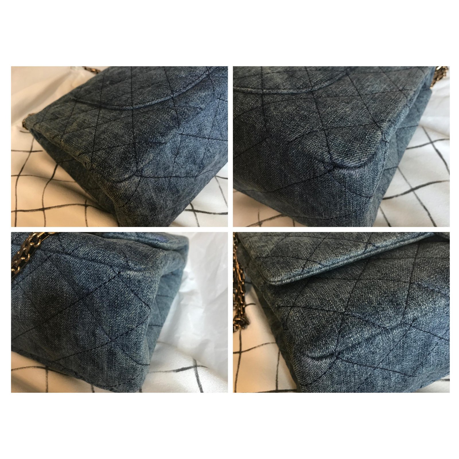 Chanel Jumbo 2.55 Dbl Flap bag Denim Blue Leather ref.175345