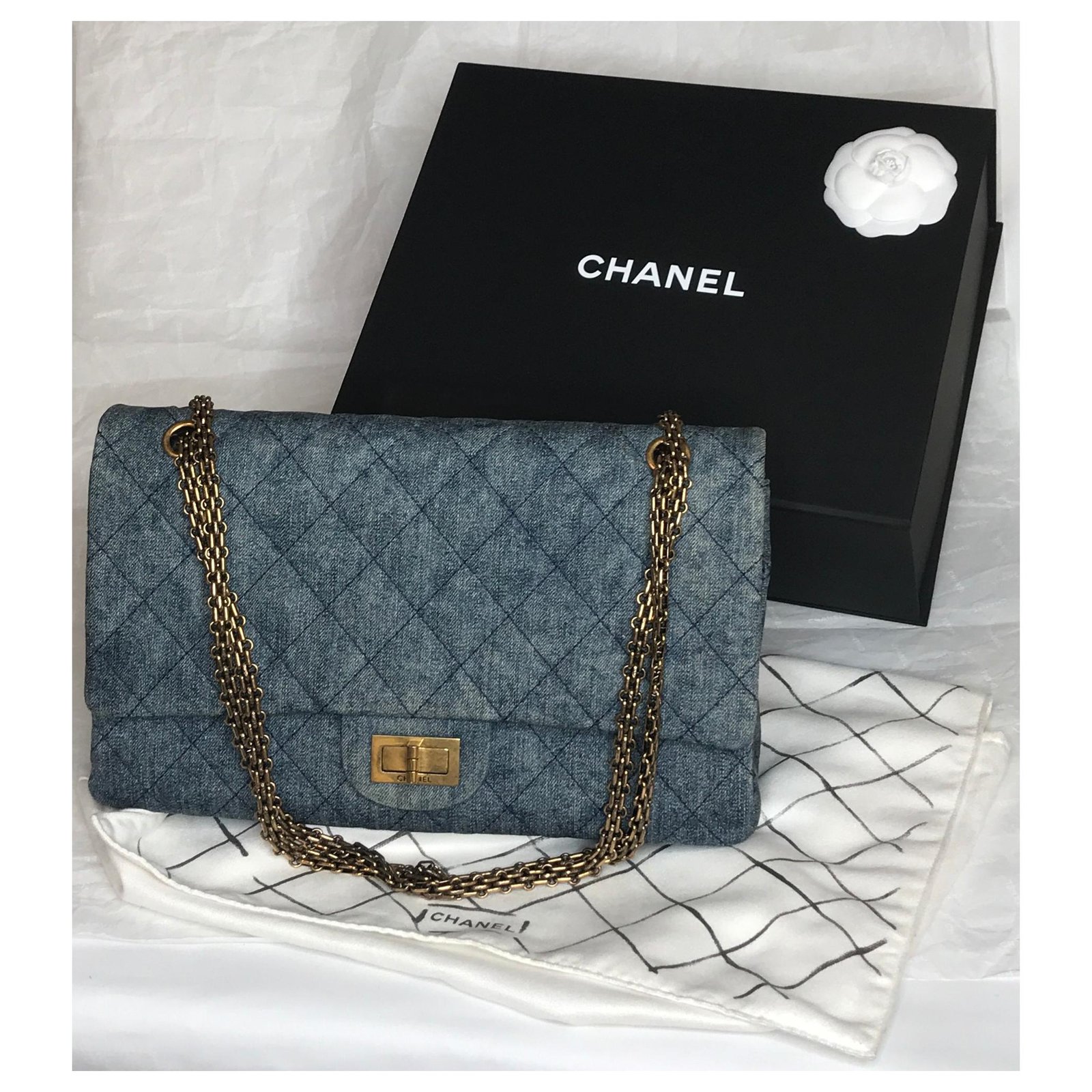 Chanel Light Denim 2.55 Reissue Double Flap 225 Bag – The Closet