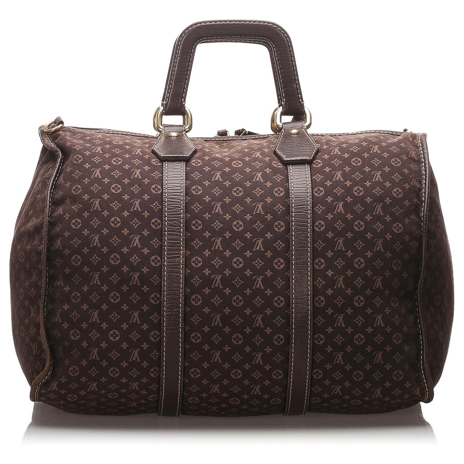 Louis Vuitton Brown Monogram Mini Lin Initiales Keepall 45 Multiple colors  Leather Cotton Cloth ref.175354 - Joli Closet