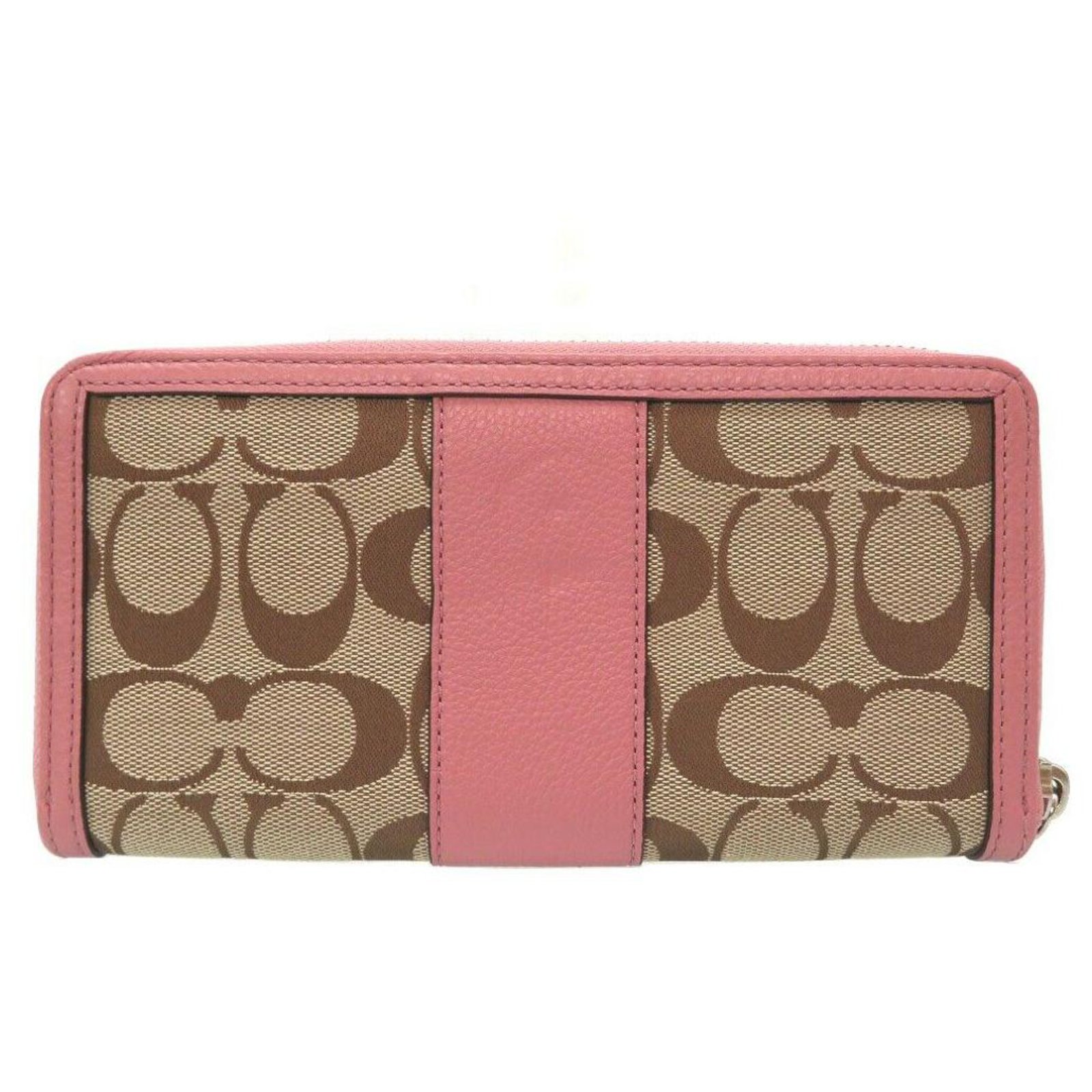 Coach Signature Long wallet Pink Leather ref.175961 - Joli Closet