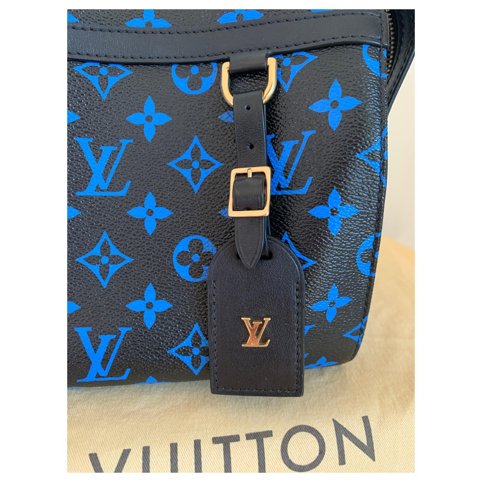 Speedy Louis Vuitton  Digital Bleu PM Black Cloth ref.176235