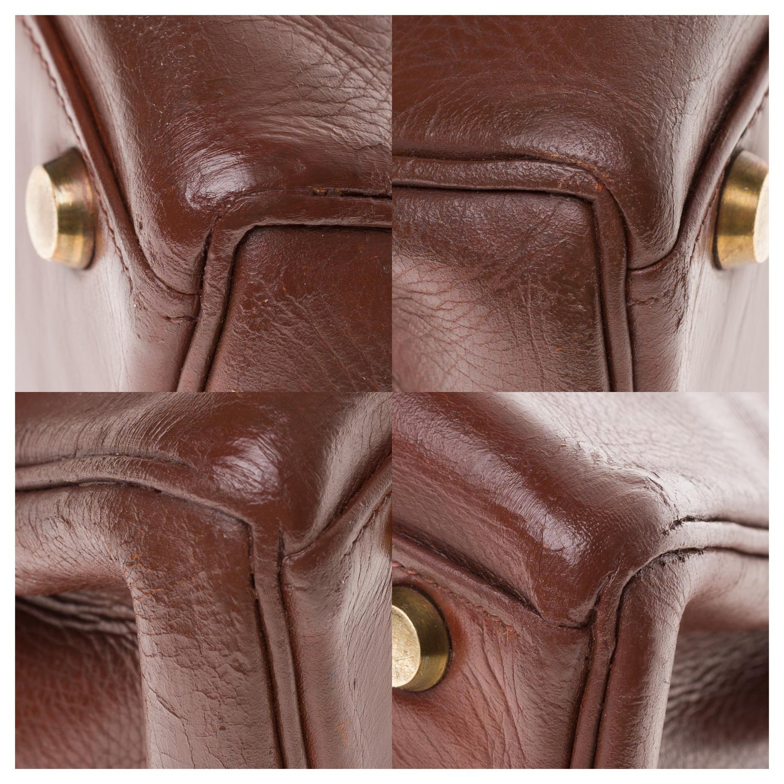 Hermès hermes kelly 28 returned in cognac box leather customized by John R  workshops Brown ref.176967 - Joli Closet