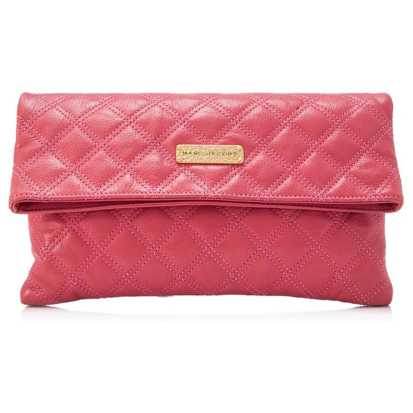 Marc Jacobs Pink Quilted Leather Eugenie Clutch Bag Ponystyle calfskin