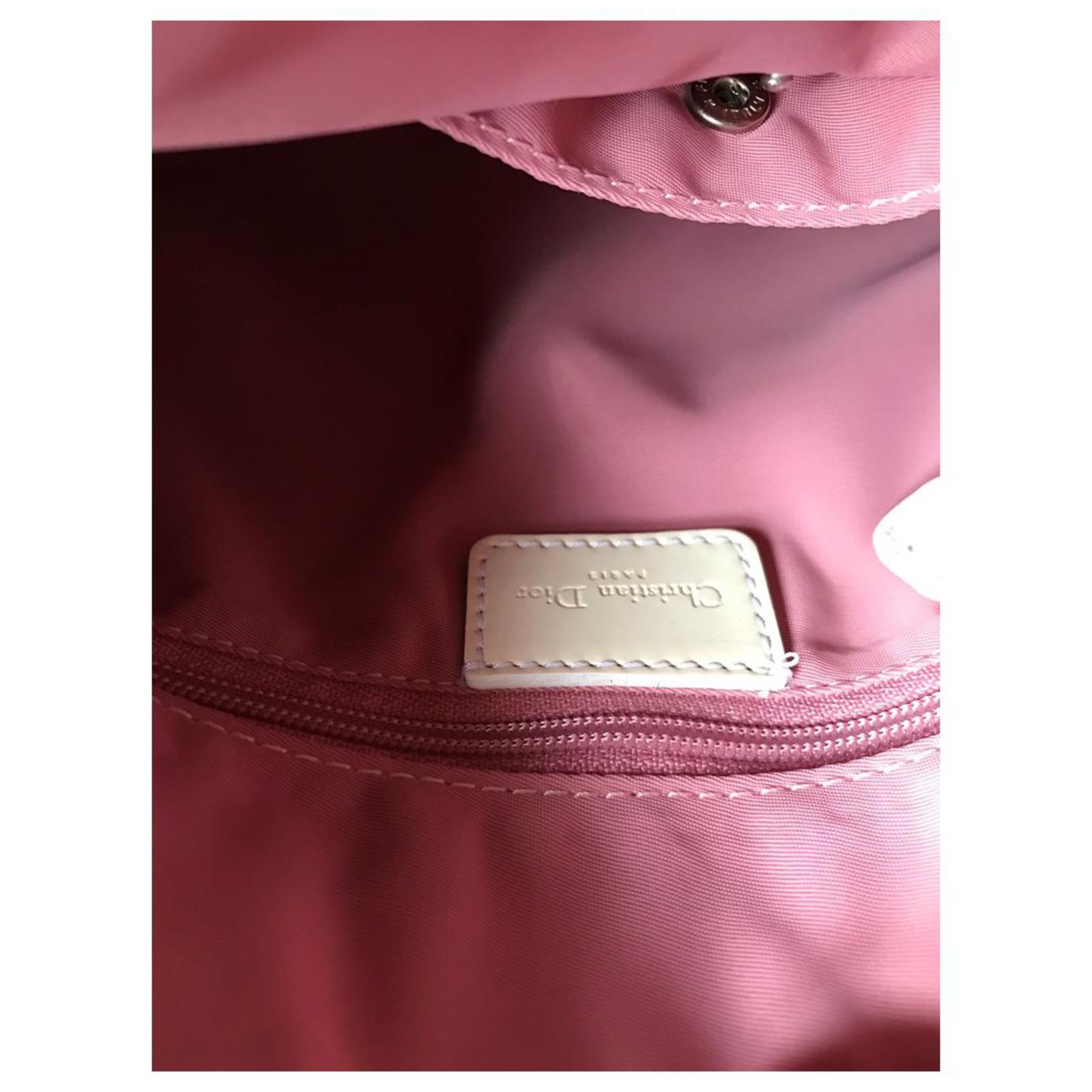 Dior Speedy monogram Pink Patent leather Cloth ref.177438 - Joli Closet