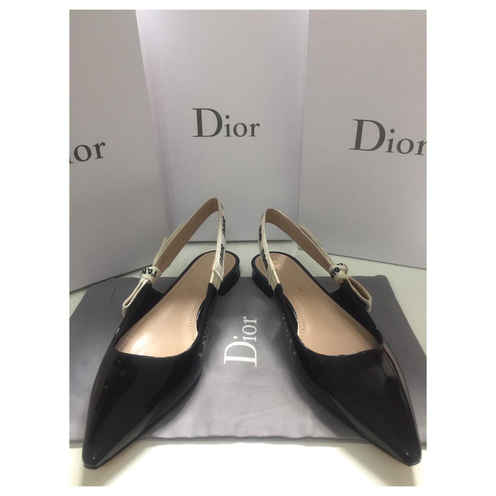 Ballerine dior J’adior ballets flat brand new Black Patent leather ref ...
