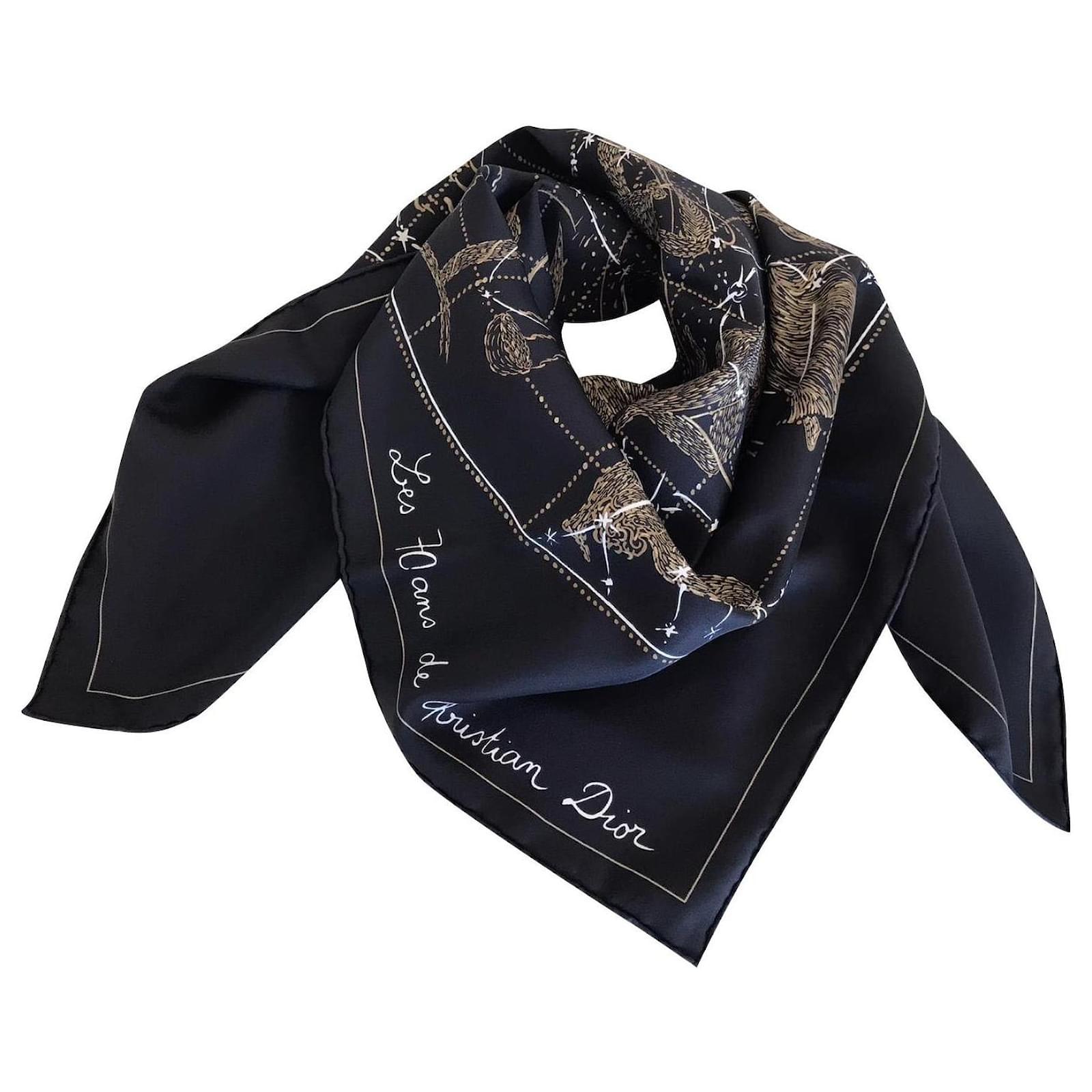Scarf Christian Dior Black Silk ref.177736 Joli Closet