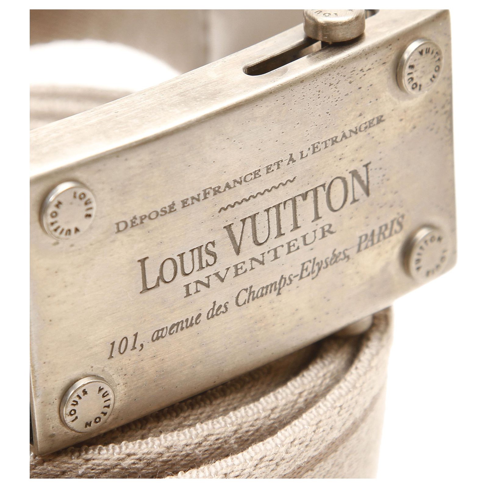 Louis Vuitton Belts Eggshell Cloth Metal ref.76327 - Joli Closet