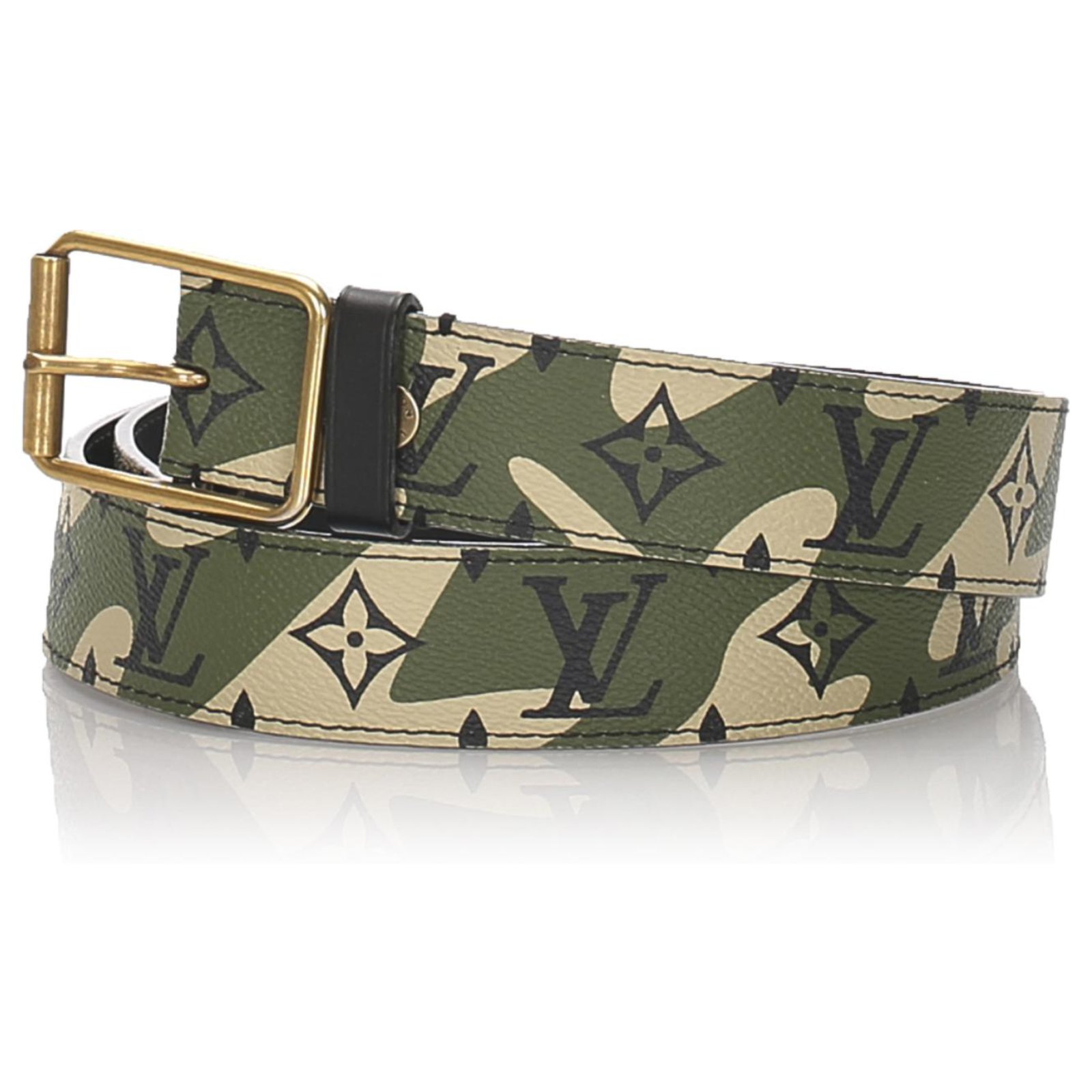 Louis Vuitton x Takashi Murakami Belt Monogramouflage Green in Coated  Canvas with Gold-tone - US