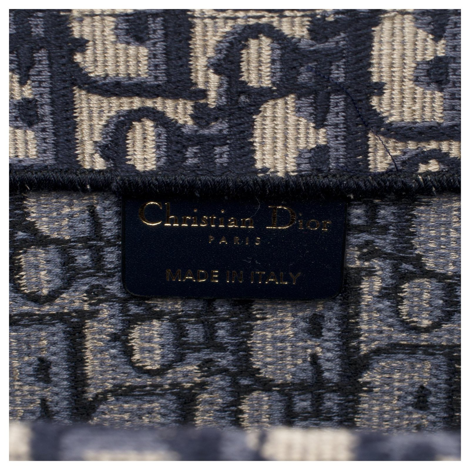 Christian Dior vintage Cream Navy blue Leather Cloth ref.78300 - Joli Closet
