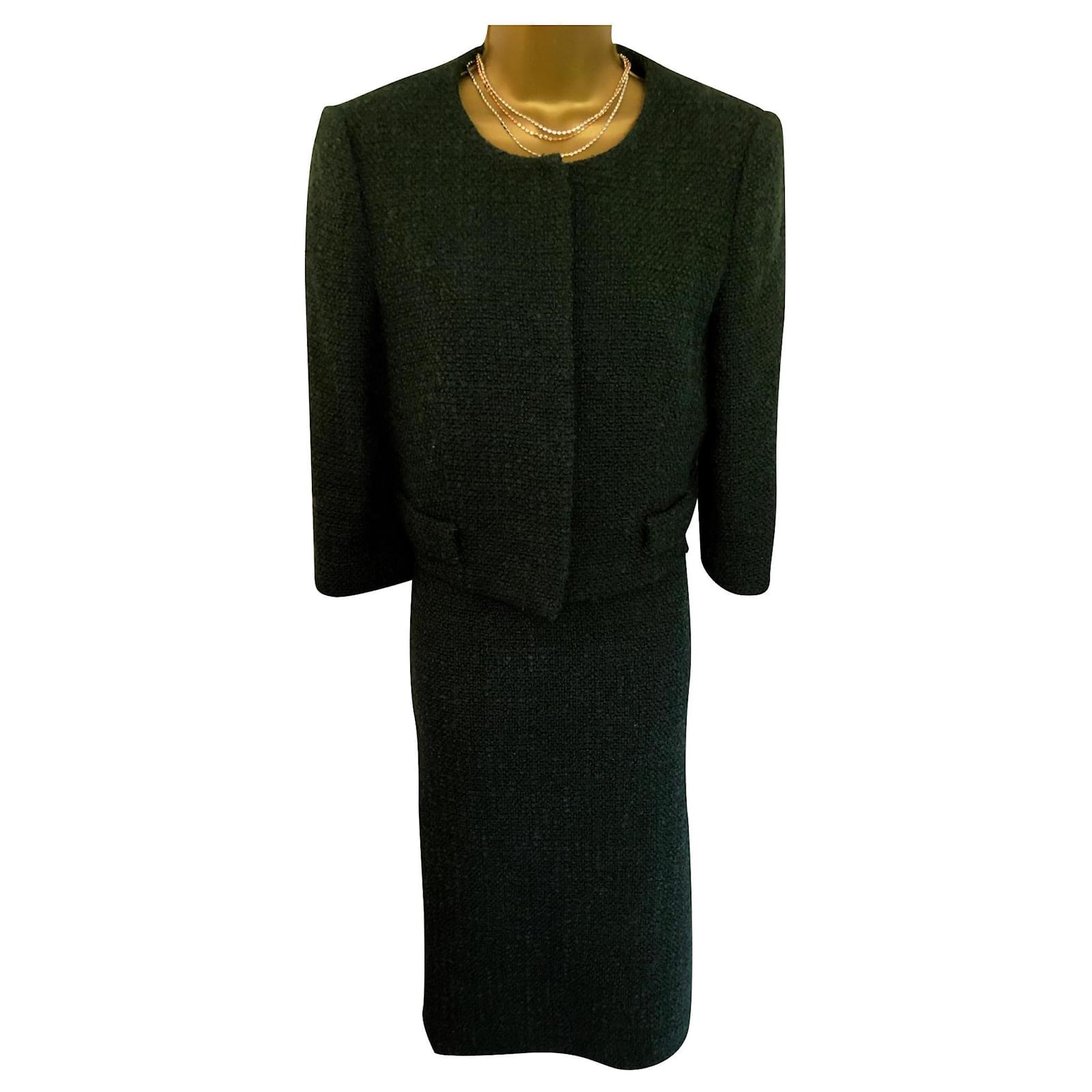 Hobbs Skirt suit Dark green Polyester Wool Acrylic ref.178151 Joli Closet