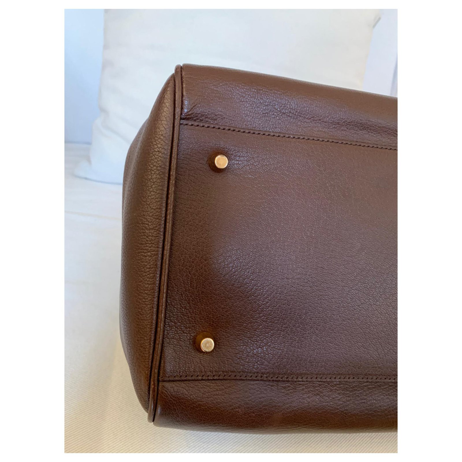 Prada Vintage doctor leather bag Brown ref.178715 - Joli Closet