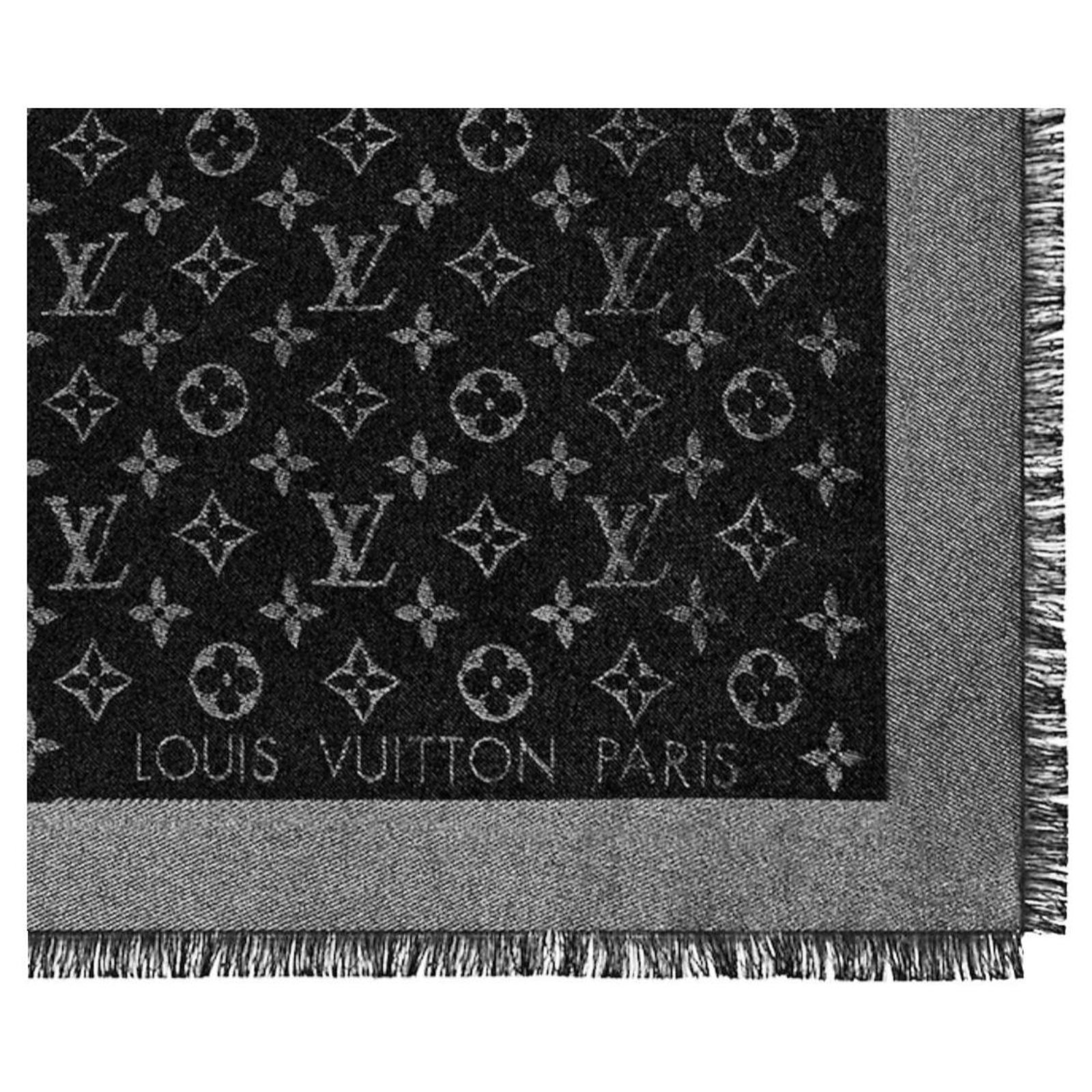 Louis Vuitton Shine Scarf Black Silk ref.125470 - Joli Closet