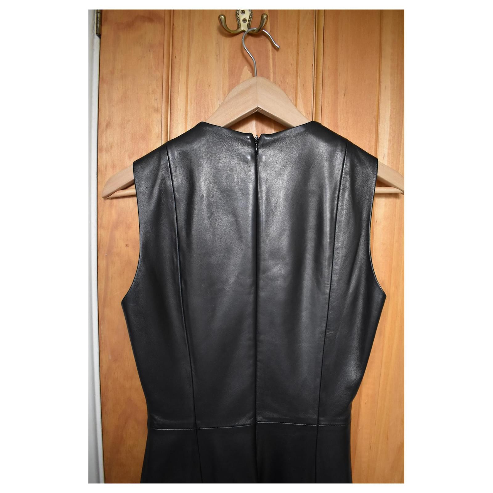 The Row Black Lambskin Leather Midi Dress ref.JC179197 (Sold) - Joli Closet The Row Black Lambskin Leather Midi Dress ref.JC179197 (Sold) - Joli Closet