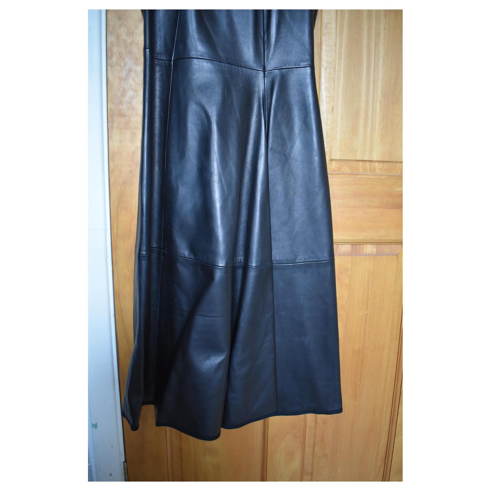 The Row Black Lambskin Leather Midi Dress ref.JC179197 (Sold) - Joli Closet