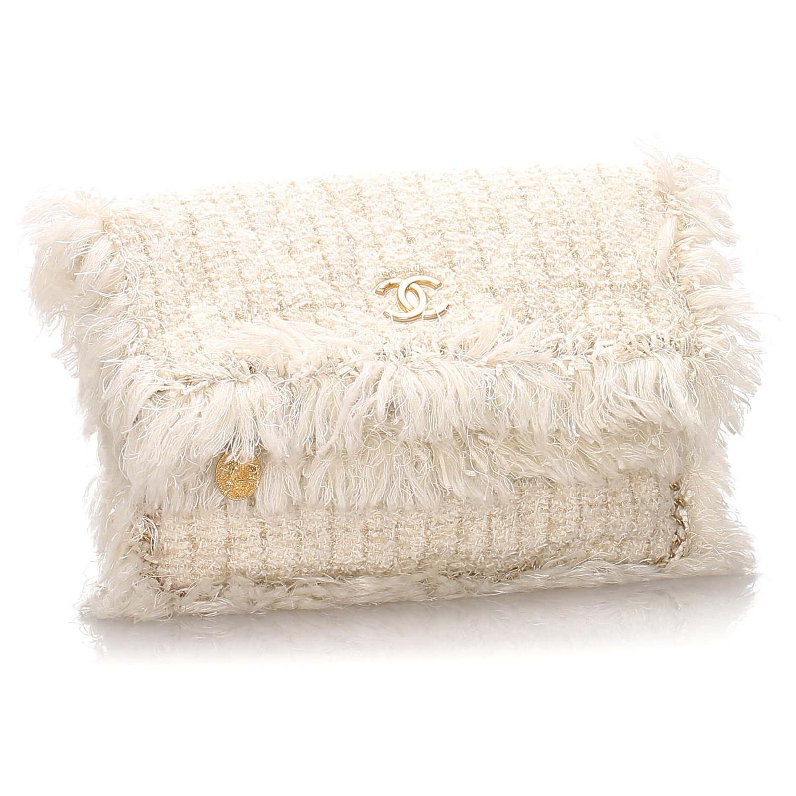 Chanel clutch White Eggshell Cotton ref.941993 - Joli Closet