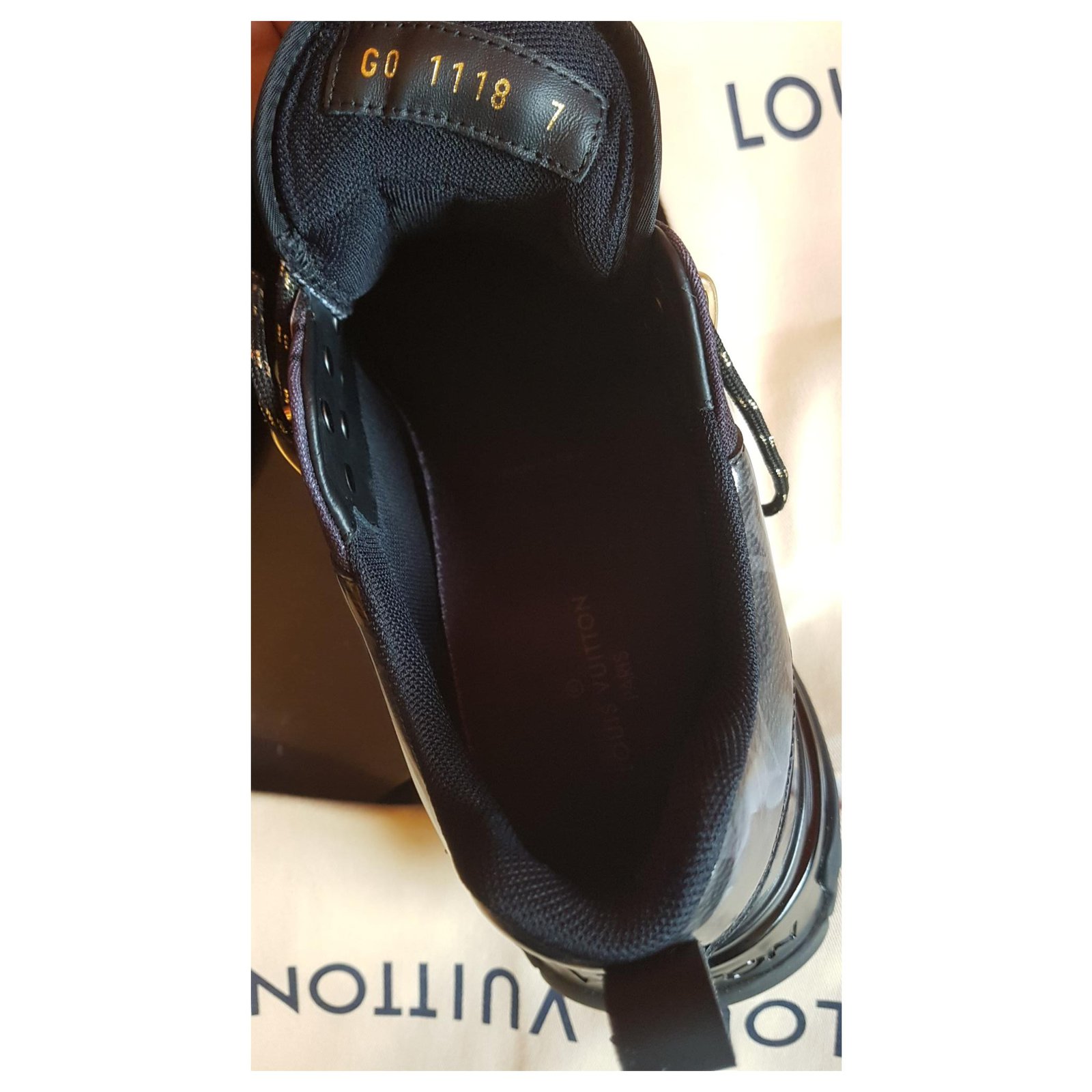 Louis Vuitton sneakers run away pulse Brown Black Golden Dark grey