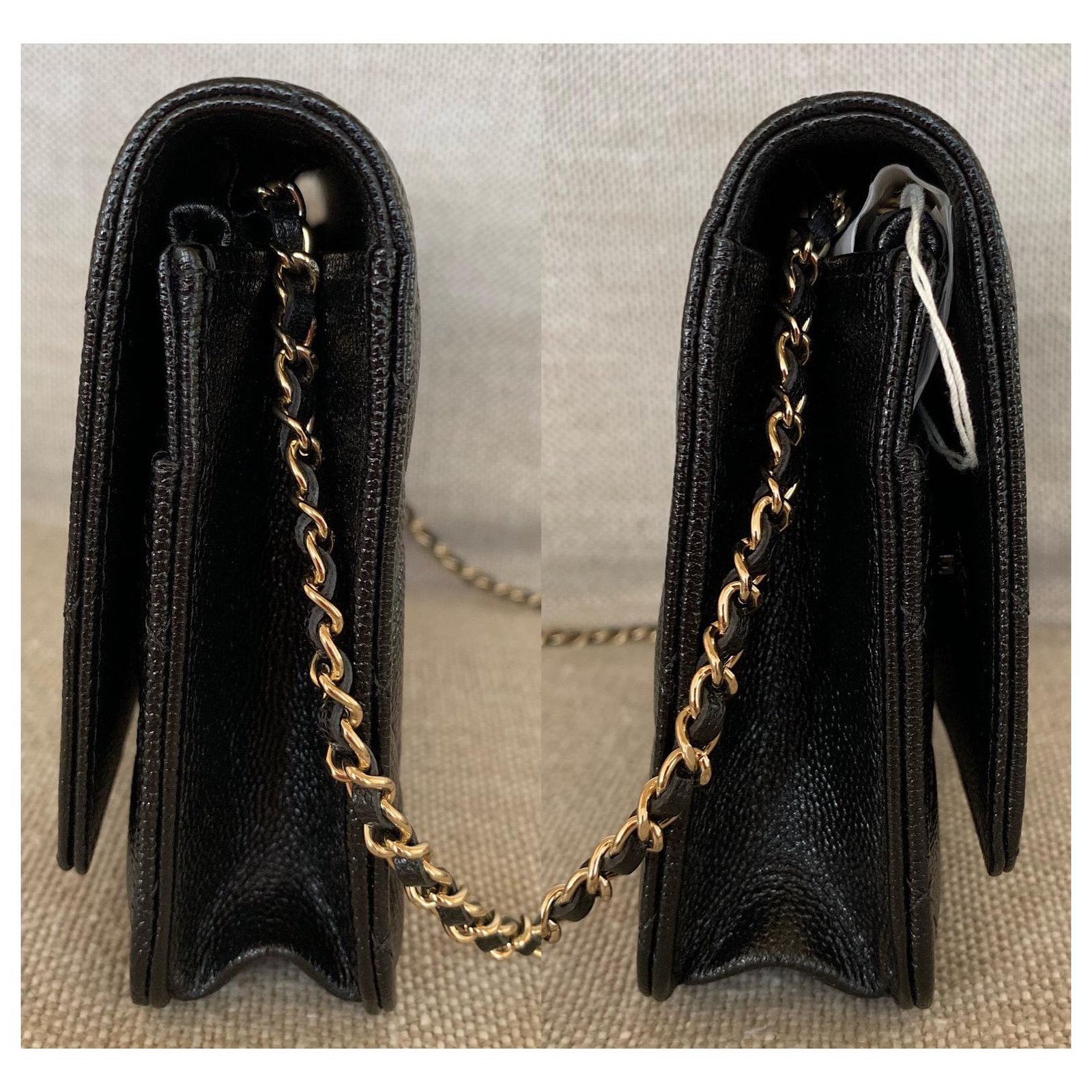 Chanel Golden Class Wallet on Chain Black Goat Skin Leather ref.179524 -  Joli Closet