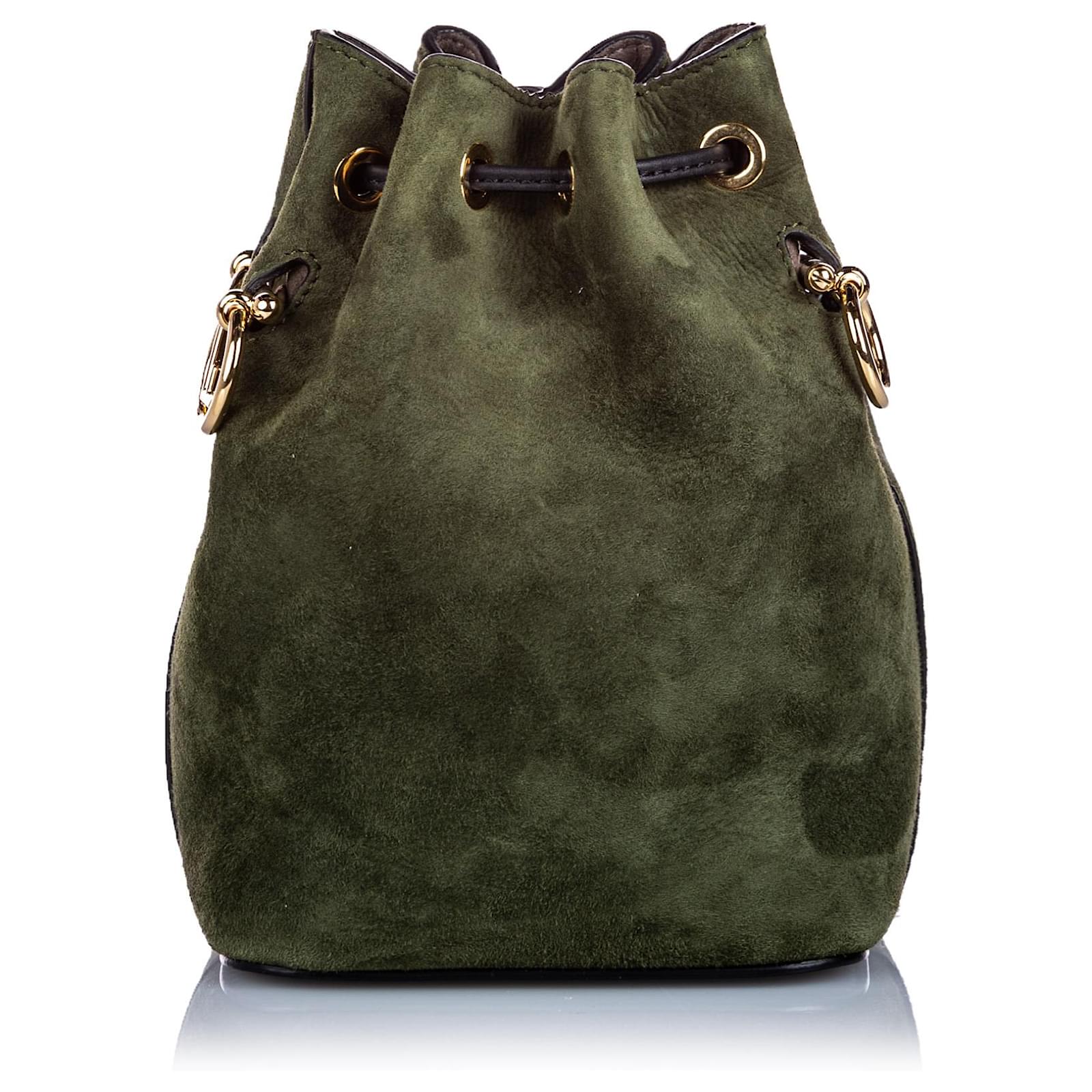 fendi peekaboo green suede