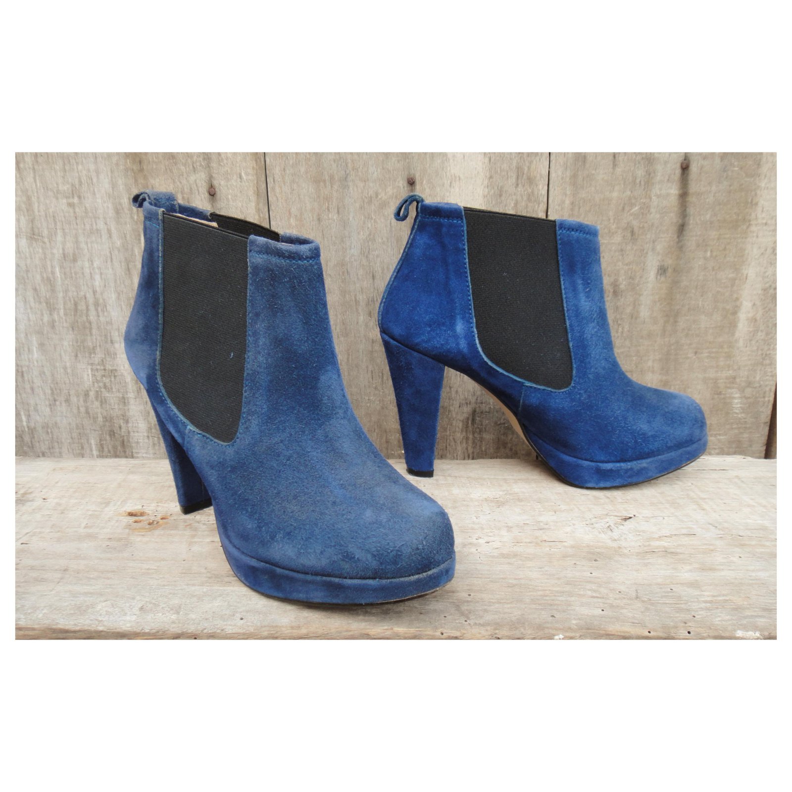 ganni boots model Fiona p 36 Blue Deerskin ref.180464 - Joli Closet