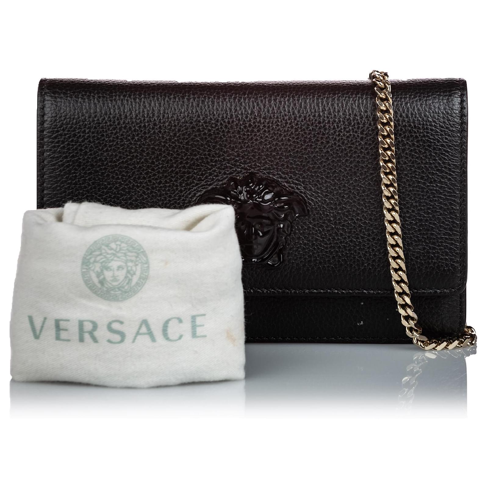 【関税＆送料込み】Versace 'Medusa '95' Wallet On Chain Buy Versace Black Medusa '95 Wallet on Chain in Leather For