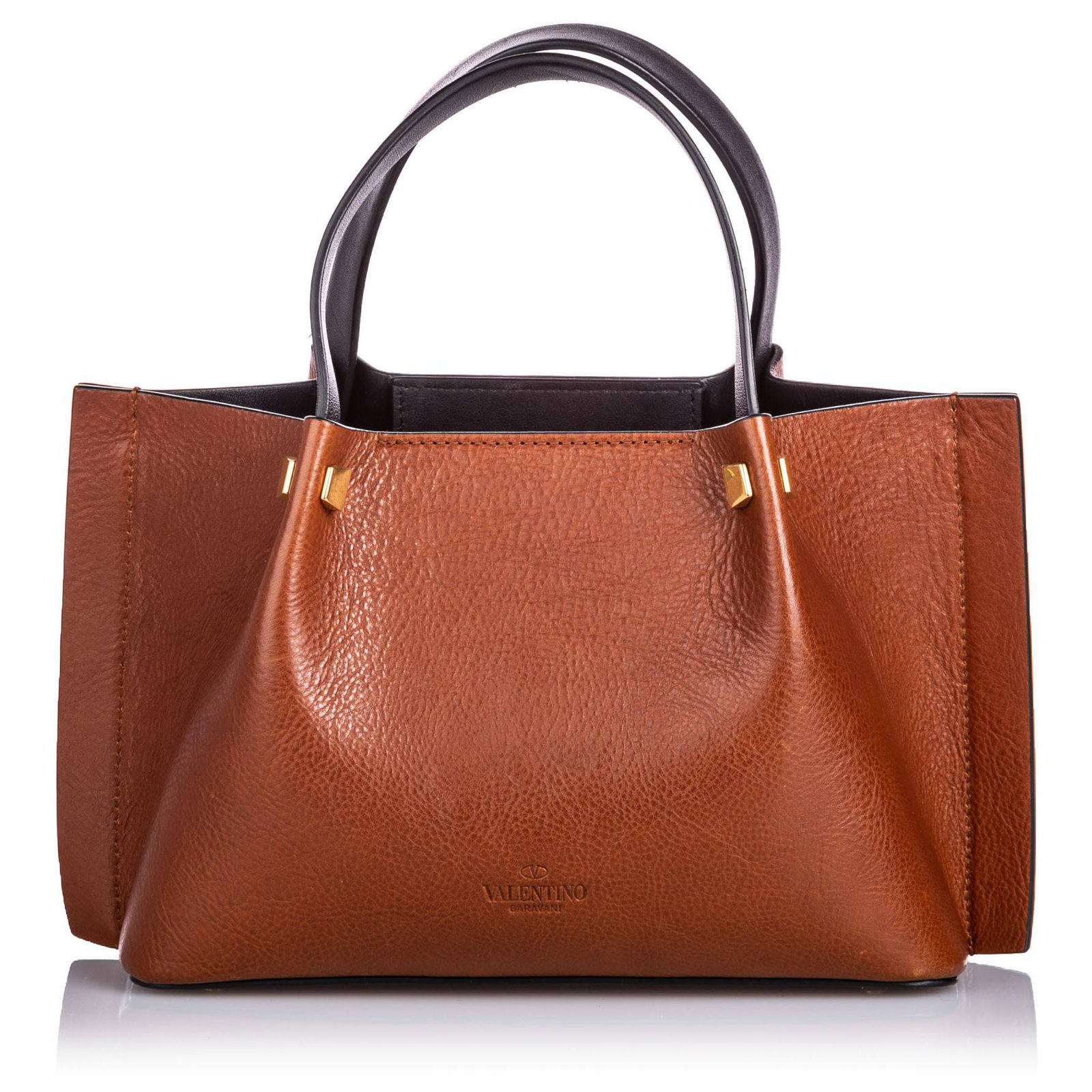 Petit sac à main VLogo Escape en cuir marron Valentino Veau façon poulain Noir ref.181465 Joli Petit sac à main VLogo Escape en cuir marron Valentino Veau façon poulain Noir ref.181465 Joli